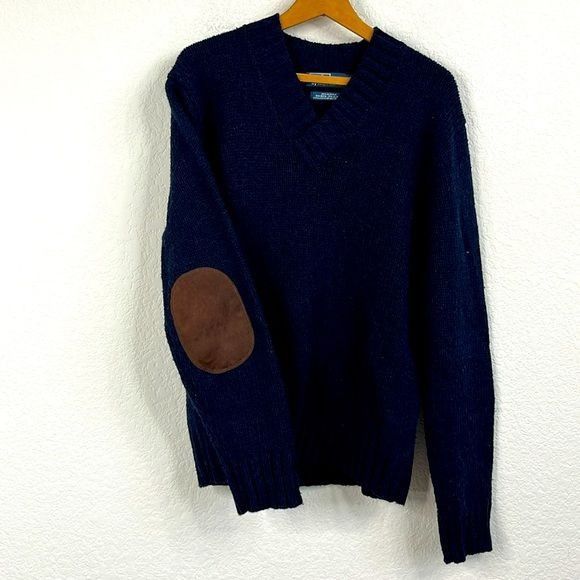 Polo Ralph Lauren × Ralph Lauren Polo Ralph Lauren Wool Alpaca V Neck Elbow Patch Sweater Size US L / EU 52-54 / 3 - 2 Thumbnail