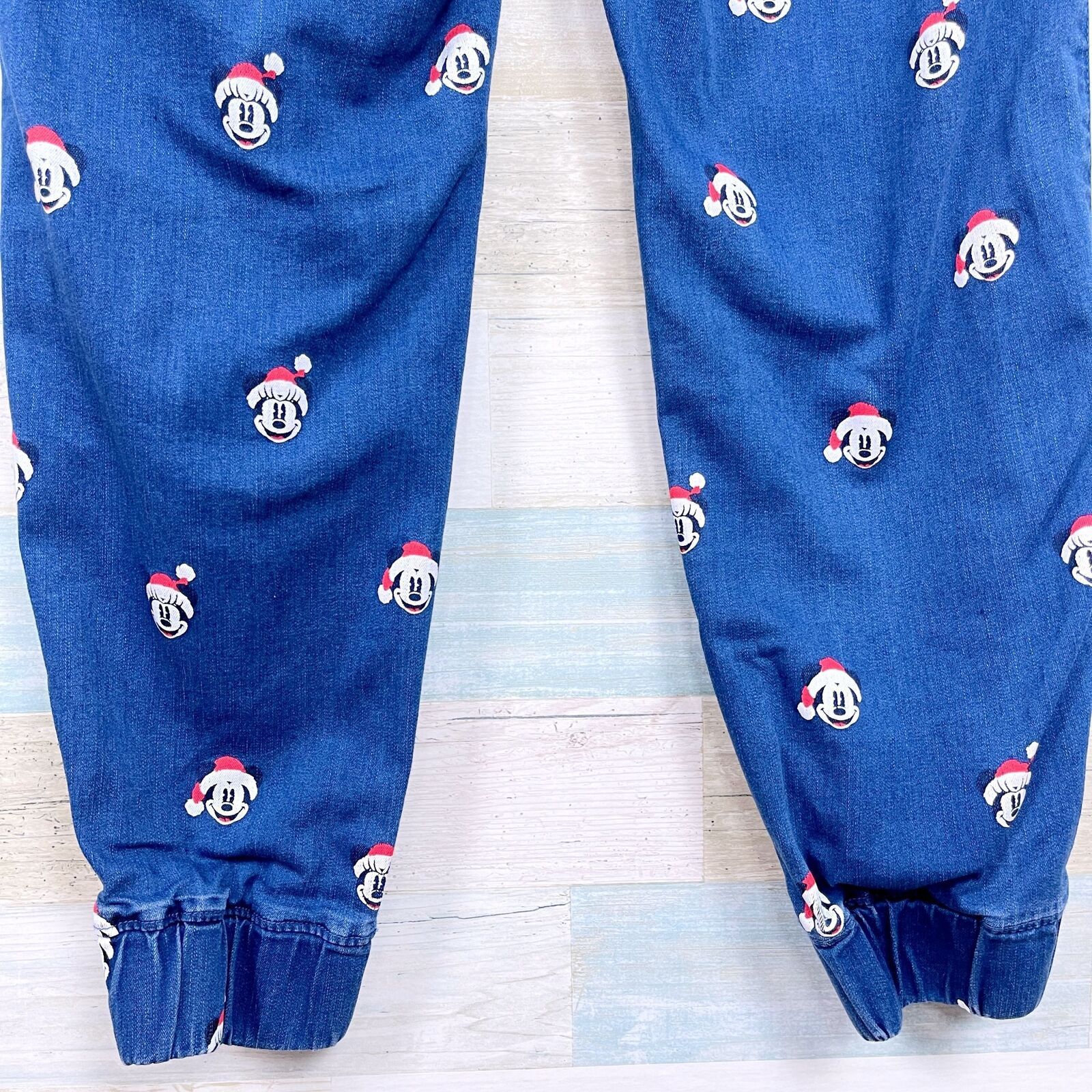Disney Disney Mickey Mouse Christmas Print Jogger Jean Blue Women L Size 30" / US 8 / IT 44 - 6 Thumbnail