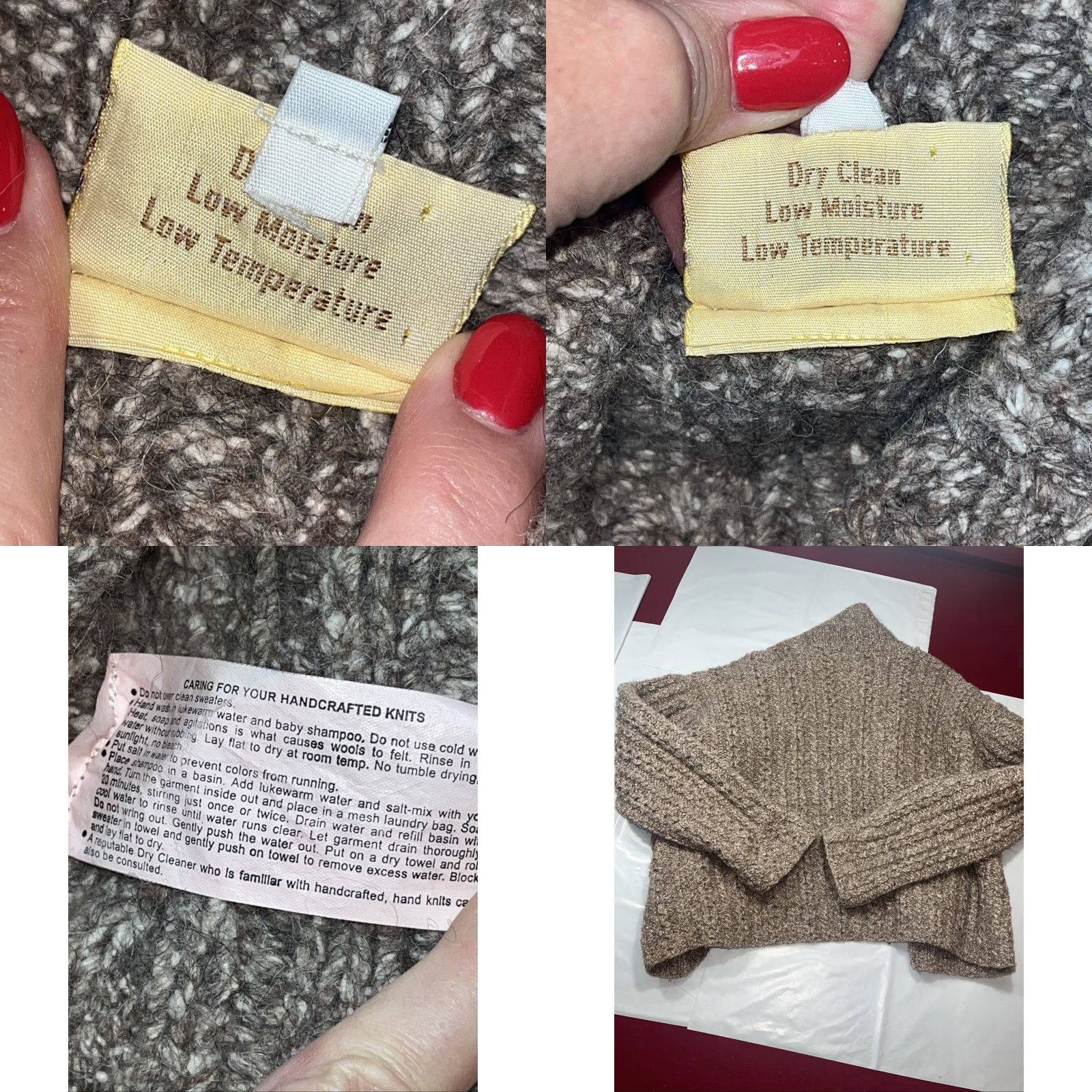 Vintage VINTAGE Purple Mountain Brown Sweater Wool Hand Knit Cardigan Toggle Button Cowl Neck S Women Cardigan Knit Chunky Bohemian Fall Winter Classic Size S / US 4 / IT 40 - 9 Thumbnail