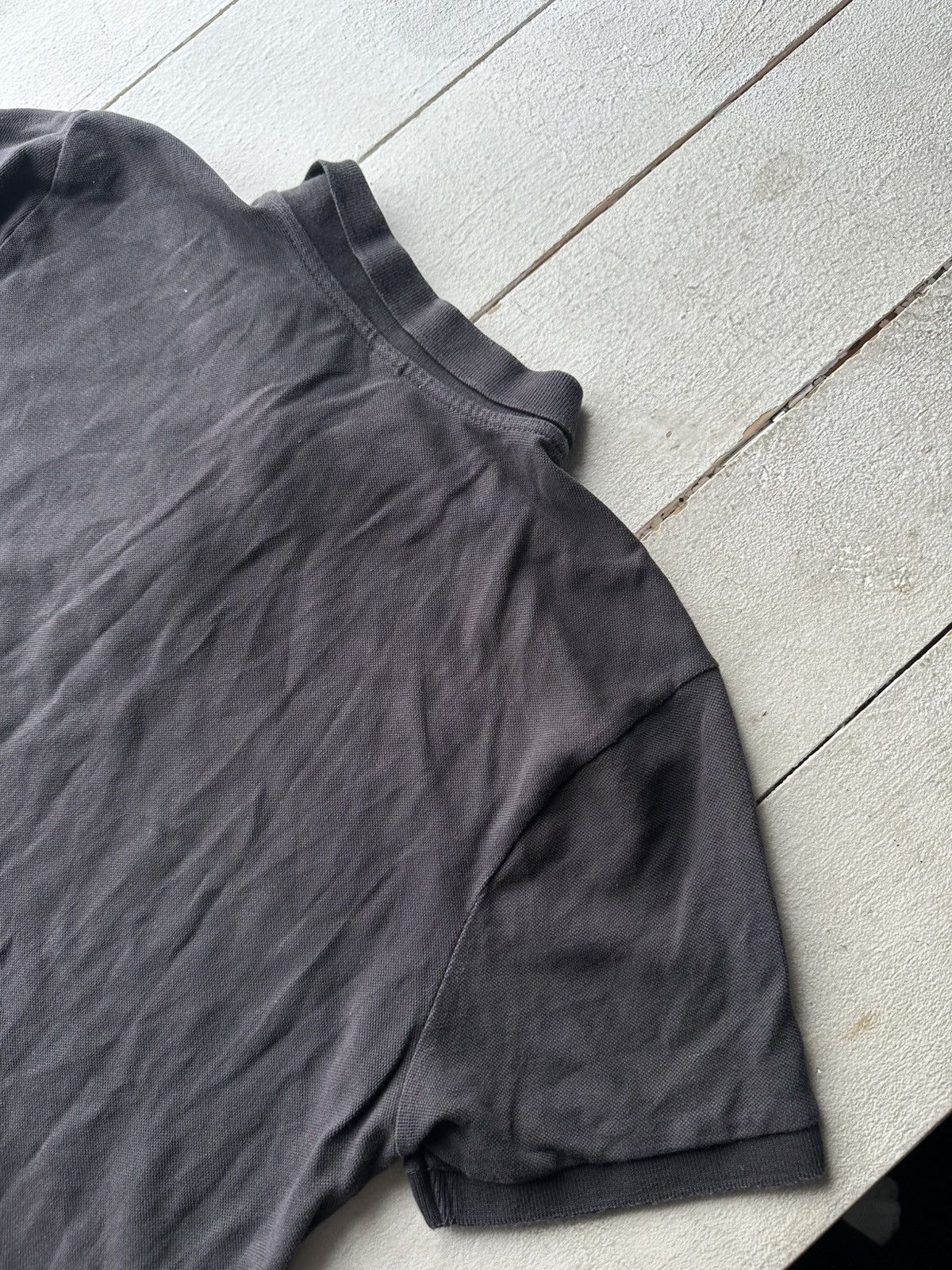 Moschino 🚨Vintage Moschino Gym BIG LOGO gray faded polo luxury Size US XL / EU 56 / 4 - 10 Thumbnail