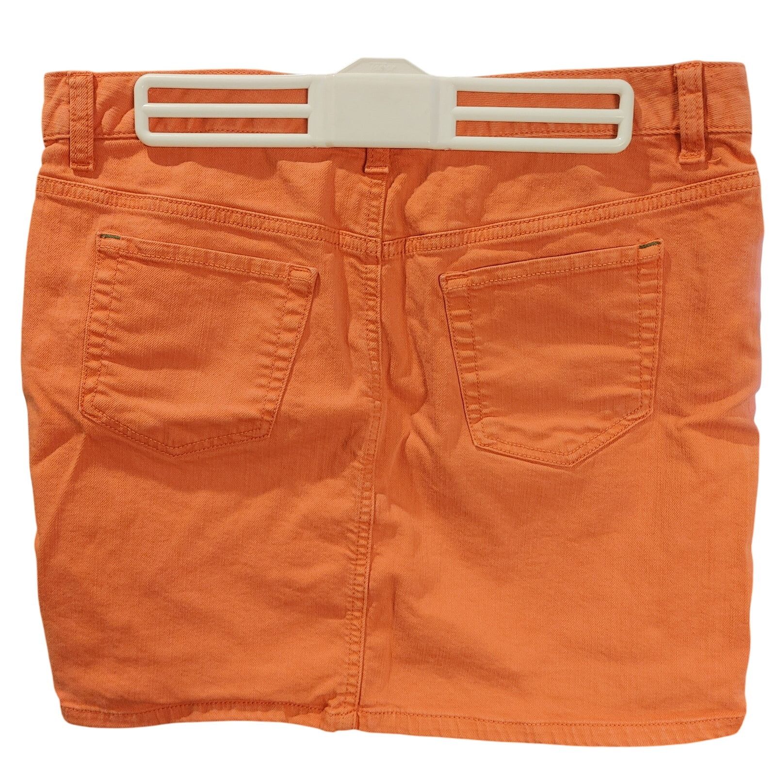 Tommy Hilfiger Tommy Hilfiger Women's 10 Orange Denim Jean Mini Skirt Size 32" / US 10 / IT 46 - 2 Thumbnail