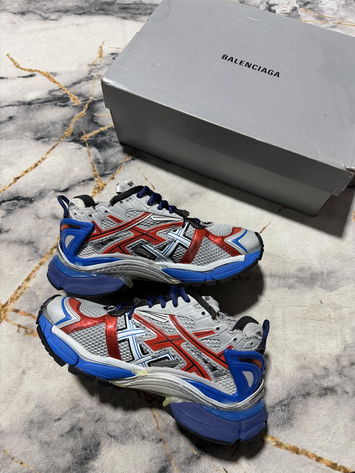 Balenciaga Balenciaga Runner White Red Blue - Sz8US Size US 8 / EU 41 - 4 Thumbnail