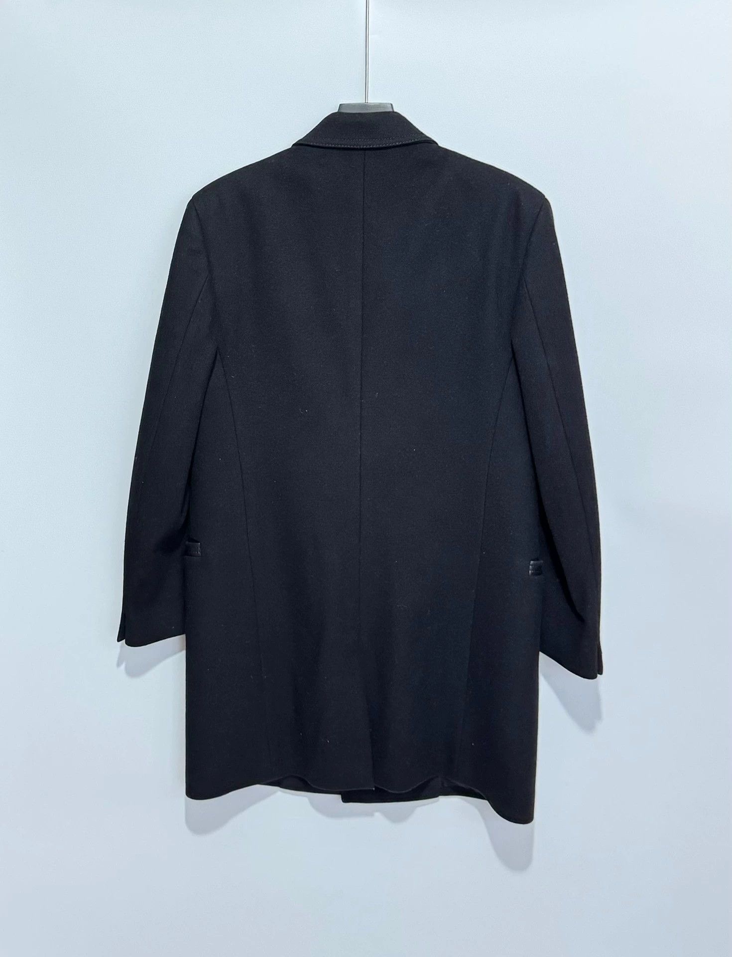 Versace Versace Wool Double-Breasted Coat w/ Leather Trim Medusa Size US S / EU 44-46 / 1 - 4 Thumbnail