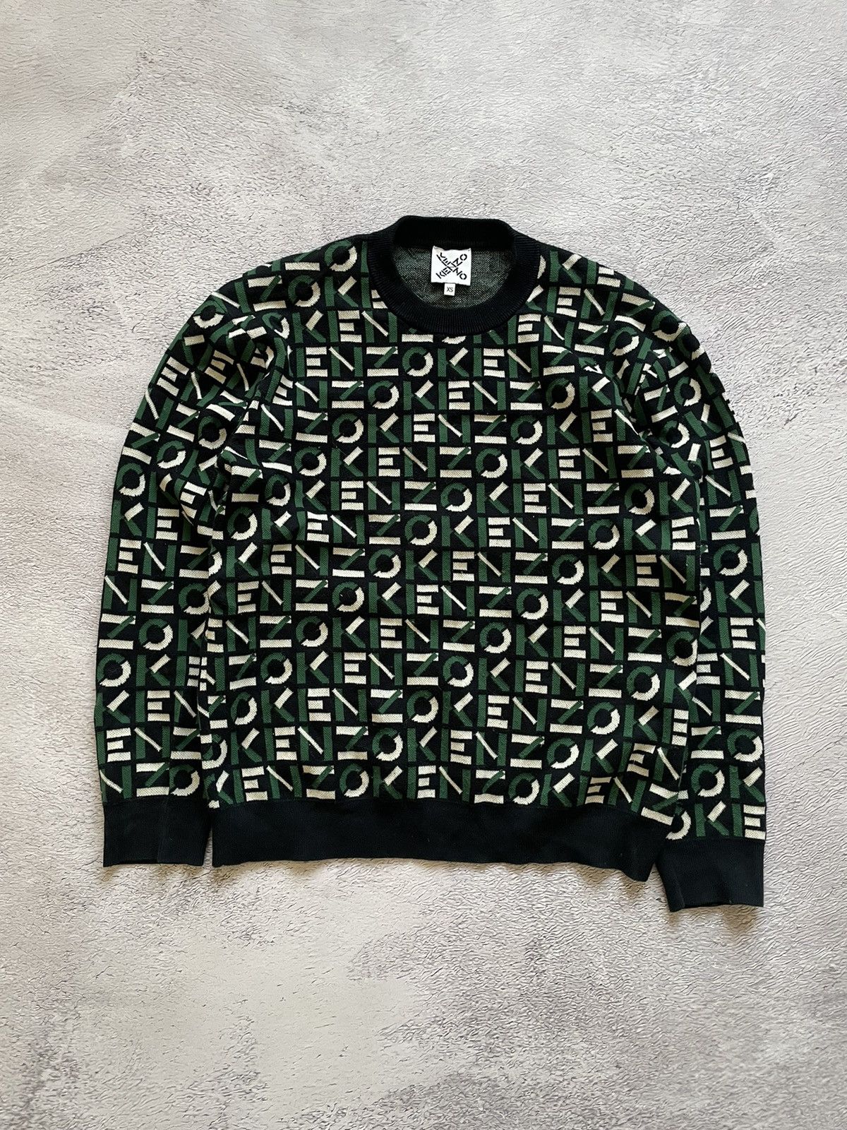 Kenzo Vintage! Kenzo Paris Sweater Luxury AOP Monogram Logo Size US XS / EU 42 / 0 - 1 Thumbnail