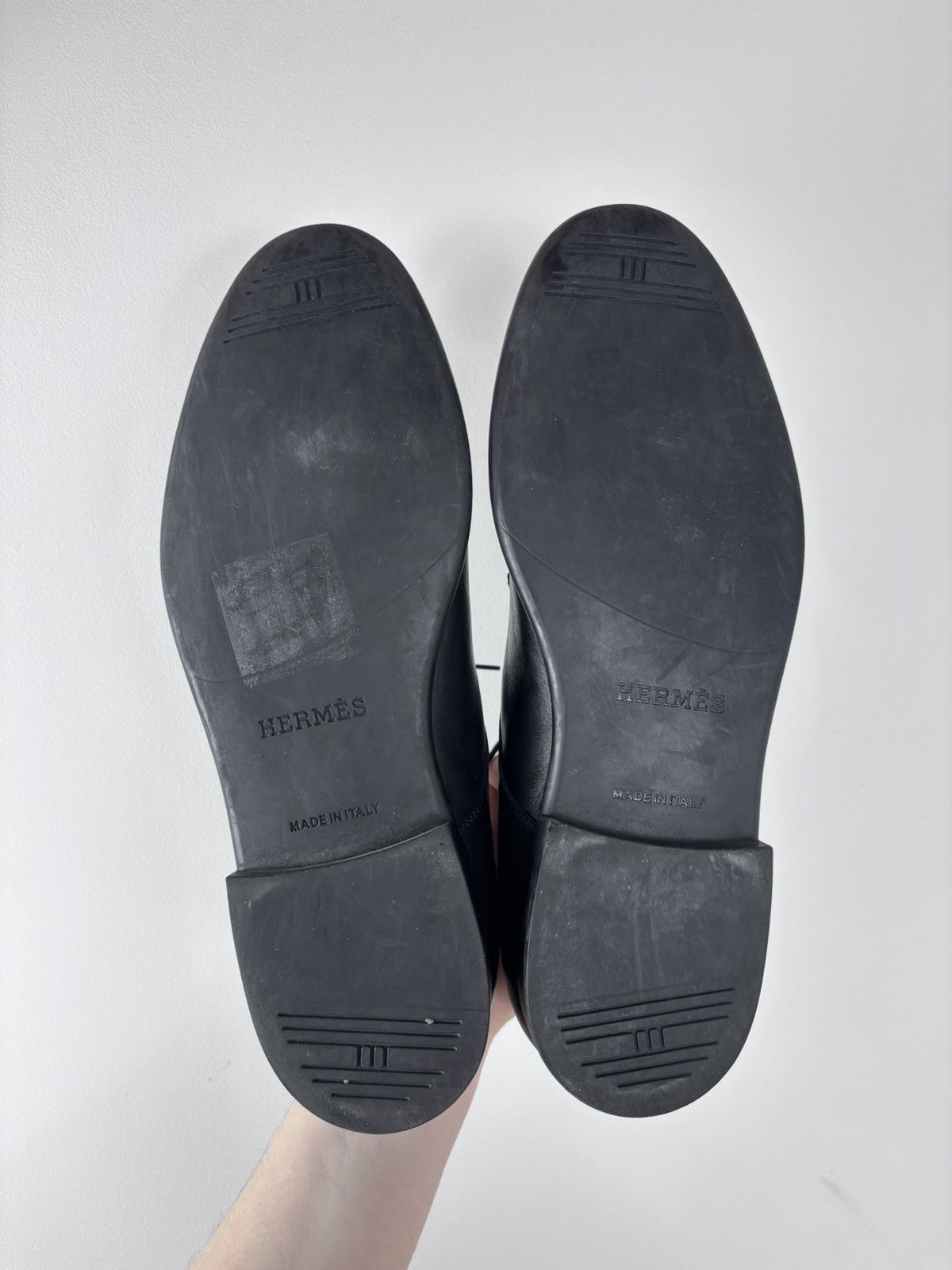Hermes Hermes Men’s Black Leather Cap Toe Derby Dress Shoes Size US 8 / EU 41 - 16 Thumbnail