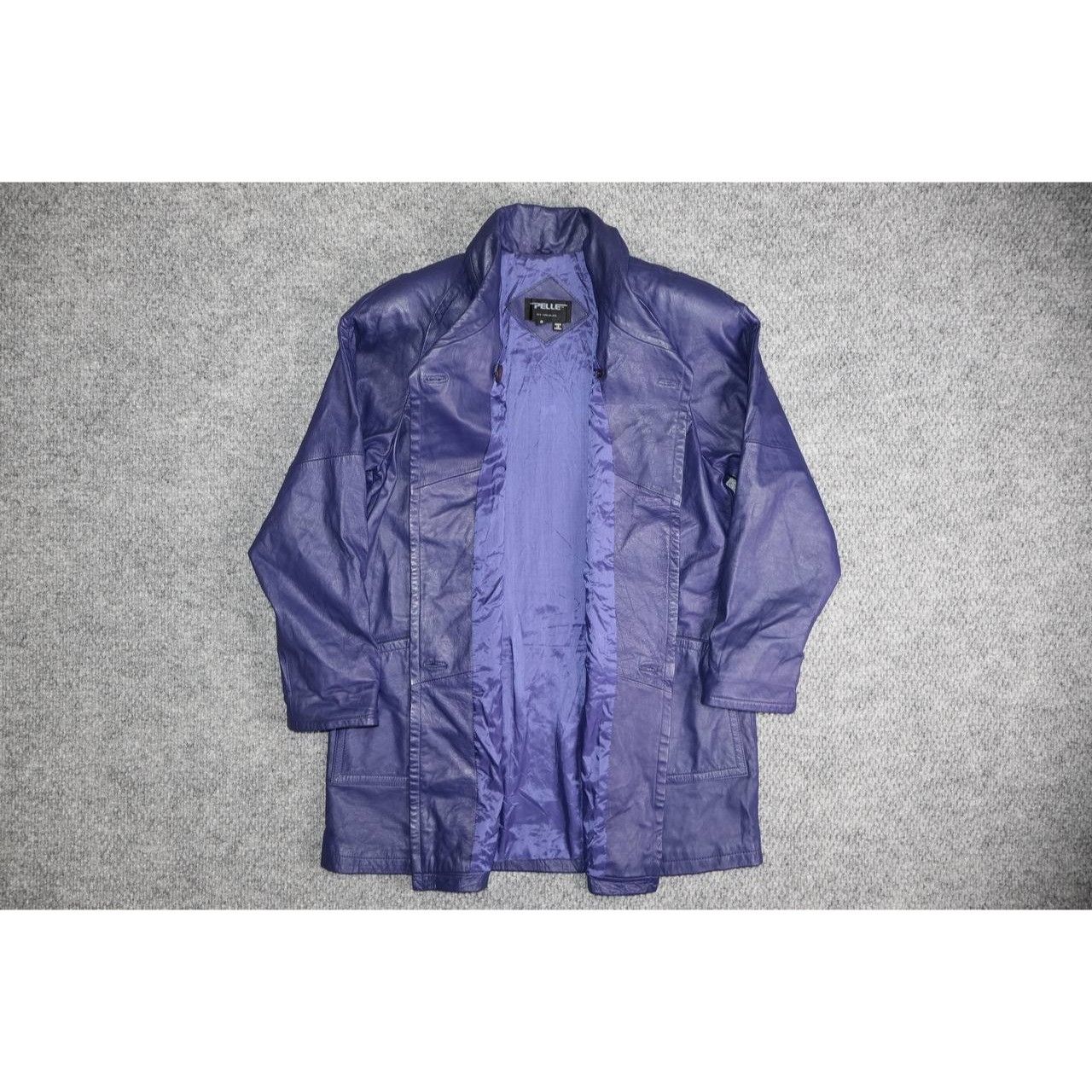 Vintage Pelle New York Purple Leather Coat Women’s Small Long Jacket Size US S / EU 44-46 / 1 - 4 Thumbnail