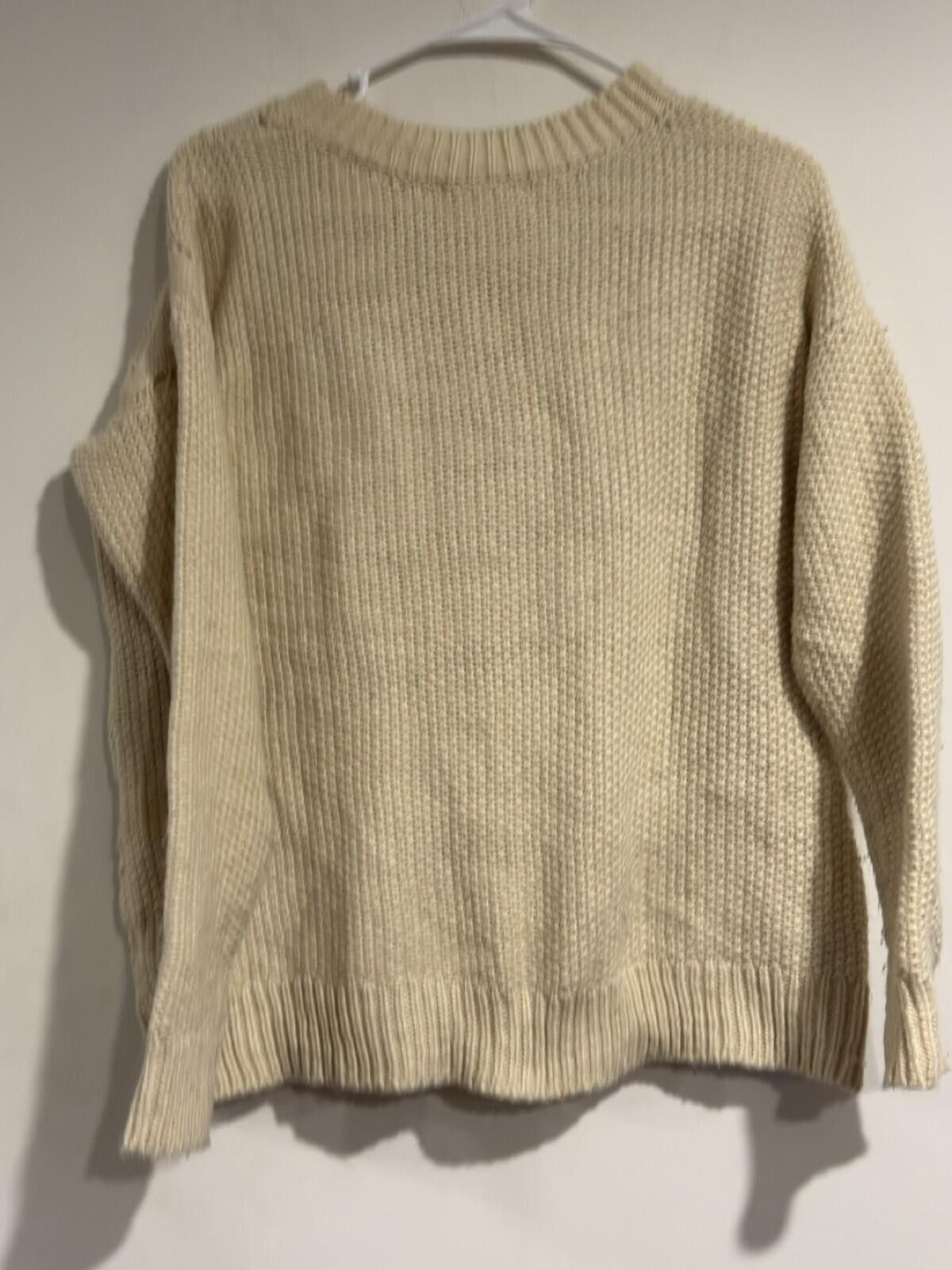 H&M H&M Women Beige Oversized Cable Knit Sweater XS Pullover Size XS / US 0-2 / IT 36-38 - 10 Thumbnail