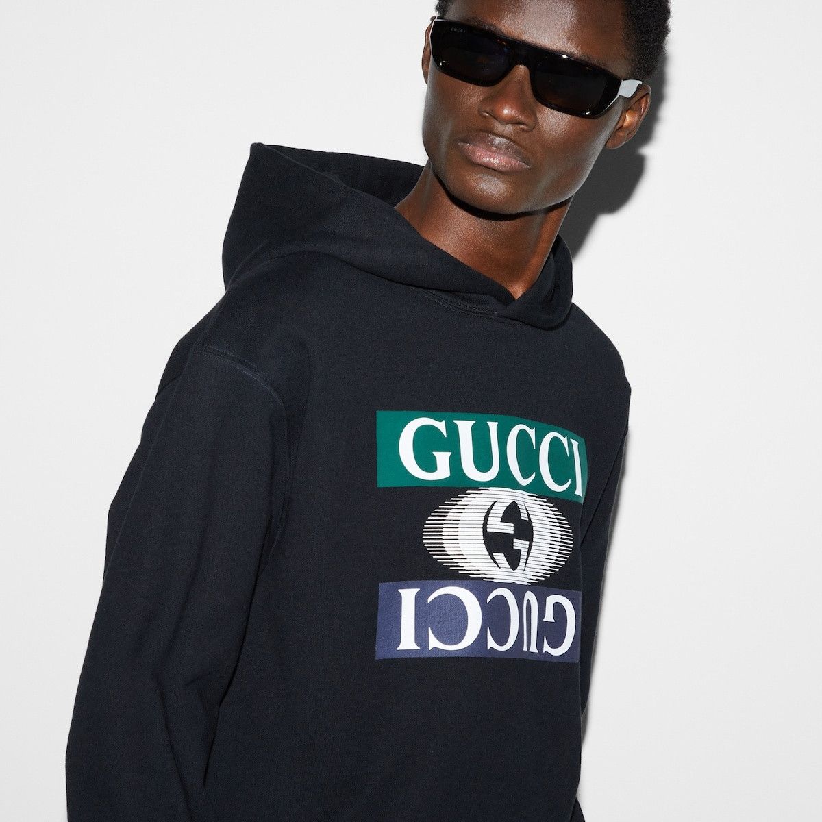 Gucci o1s1wg110925 Cotton Jersey Hooded Sweatshirt in Black Size US XL / EU 56 / 4 - 5 Thumbnail