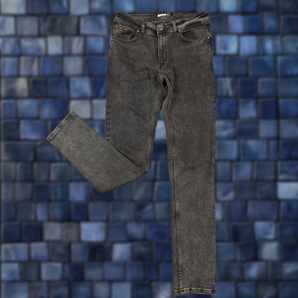 Denime Zilli 1148 Jeans Mens 29x31 Gray Charcoal Wash Slim Skinny Denim Cotton Pants Size US 29 - 1 Thumbnail