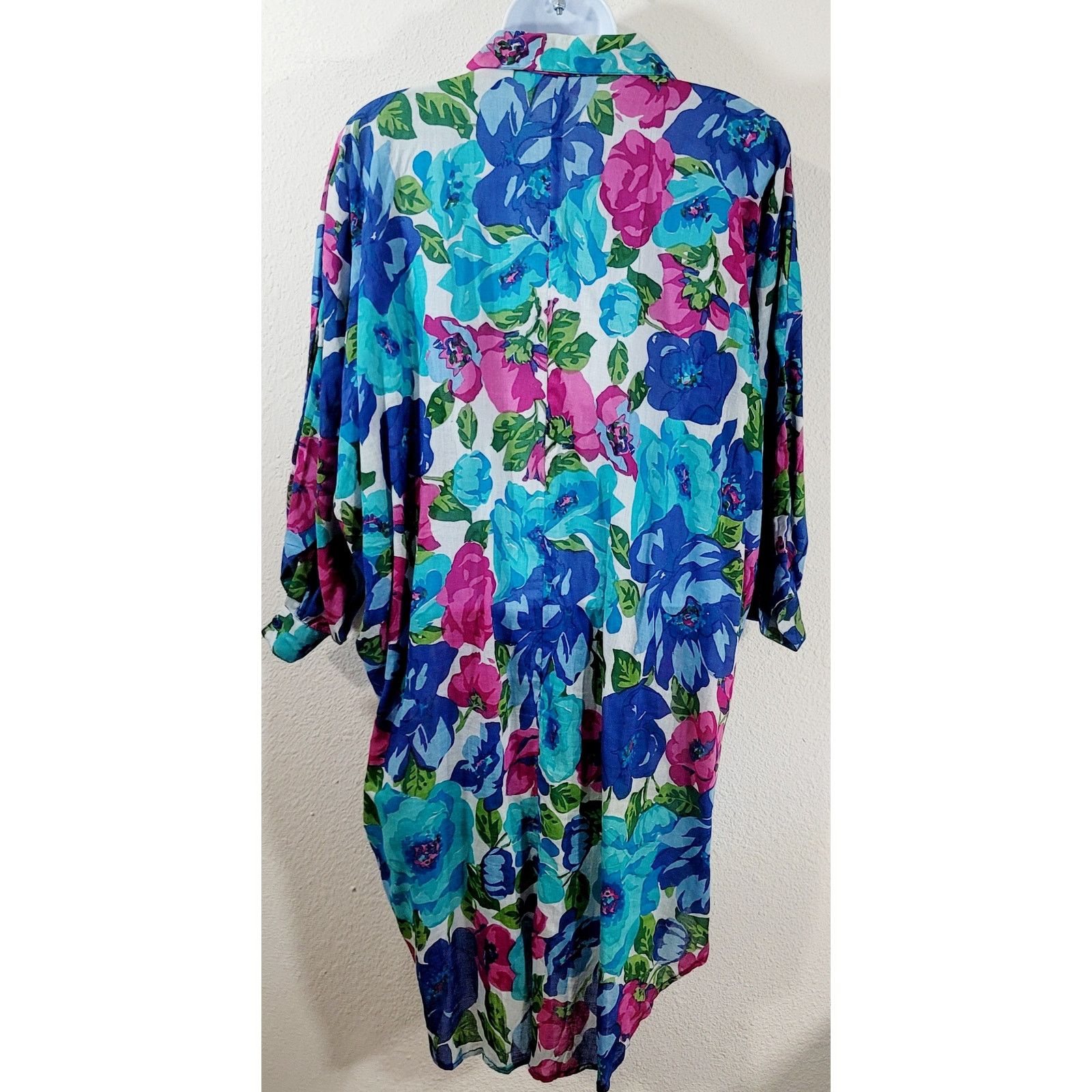 Other Sita Blue Pink Green Floral Button Bodice Pleated Dress S Size S / US 4 / IT 40 - 3 Thumbnail