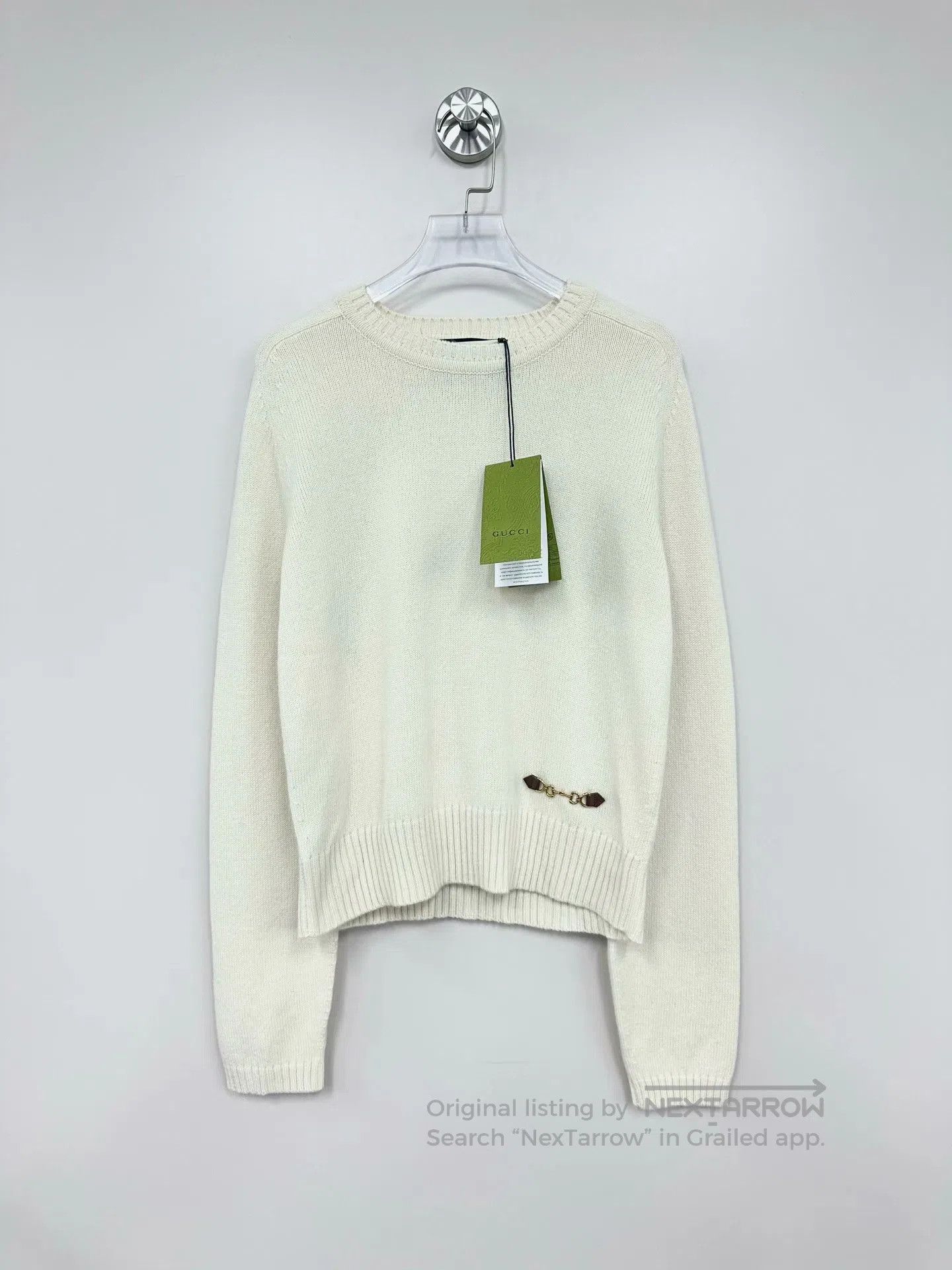 Gucci Guicci Beige horse-bit beige cashmere knit sweater| Size M / US 6-8 / IT 42-44 - 1 Thumbnail