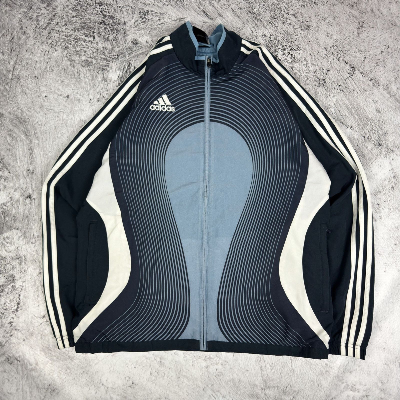 Adidas Adidas Men's navy blue Logo Full Zip Printed Track Jacket Size US L / EU 52-54 / 3 - 2 Thumbnail