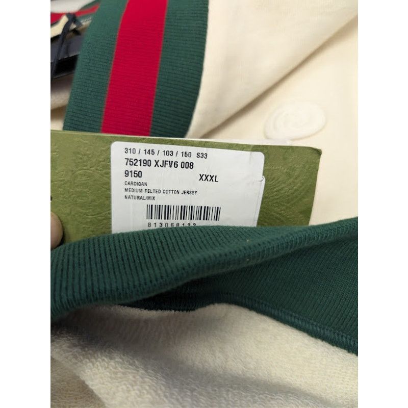 Gucci o1rshd1 Cardigan Medium Felted Cotton Jersey Natural / Mix Size US XXL / EU 58 / 5 - 23 Thumbnail