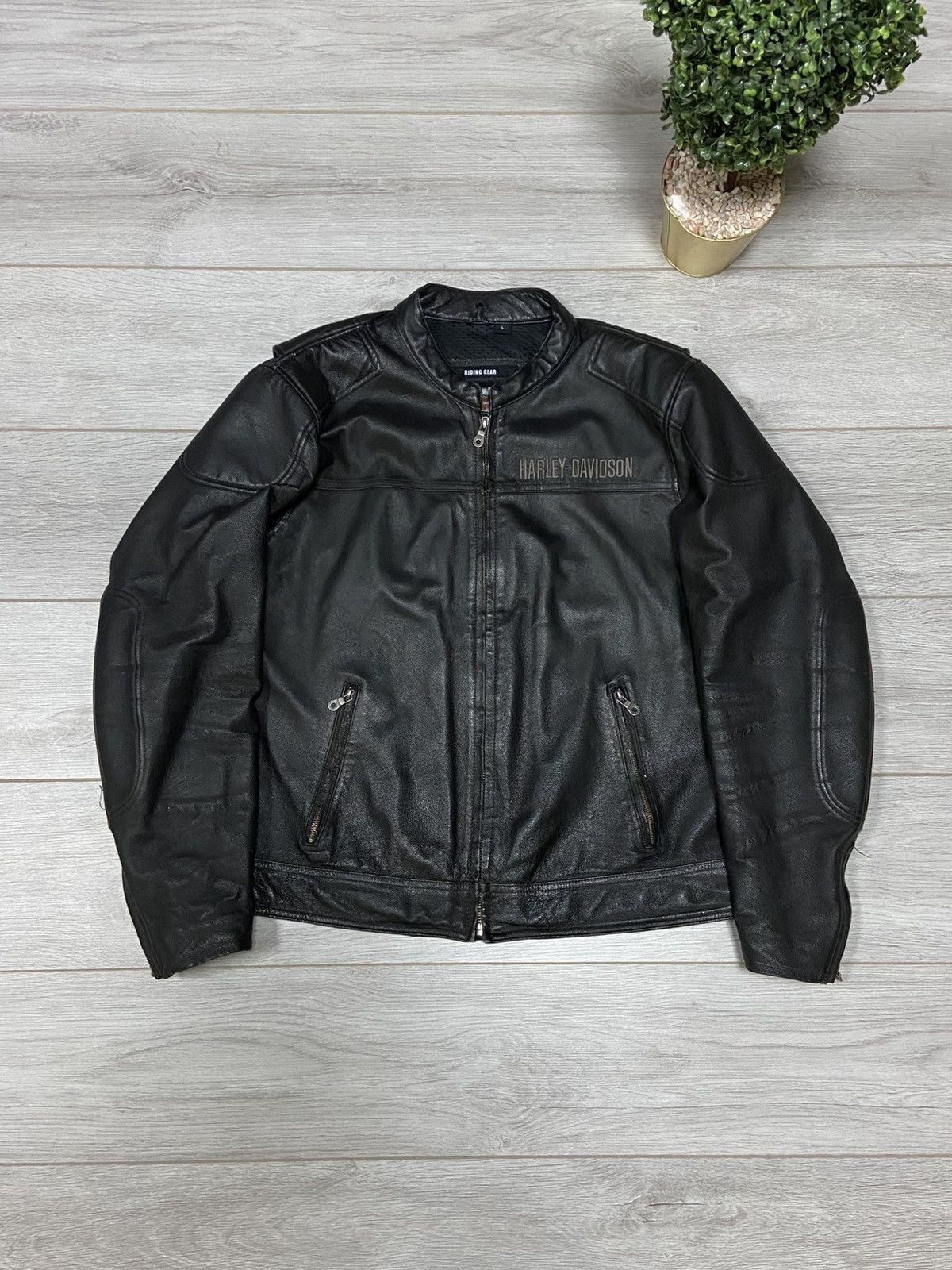Vintage Harley Davidson big logo vintage leather racing jacket Size US L / EU 52-54 / 3 - 2 Thumbnail