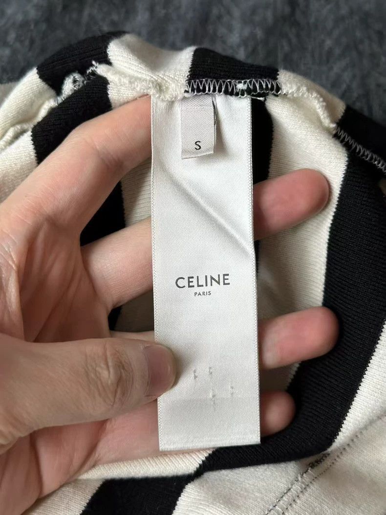 Celine Celine Striped Long Sleeve Embroidered Top Size US S / EU 44-46 / 1 - 4 Thumbnail