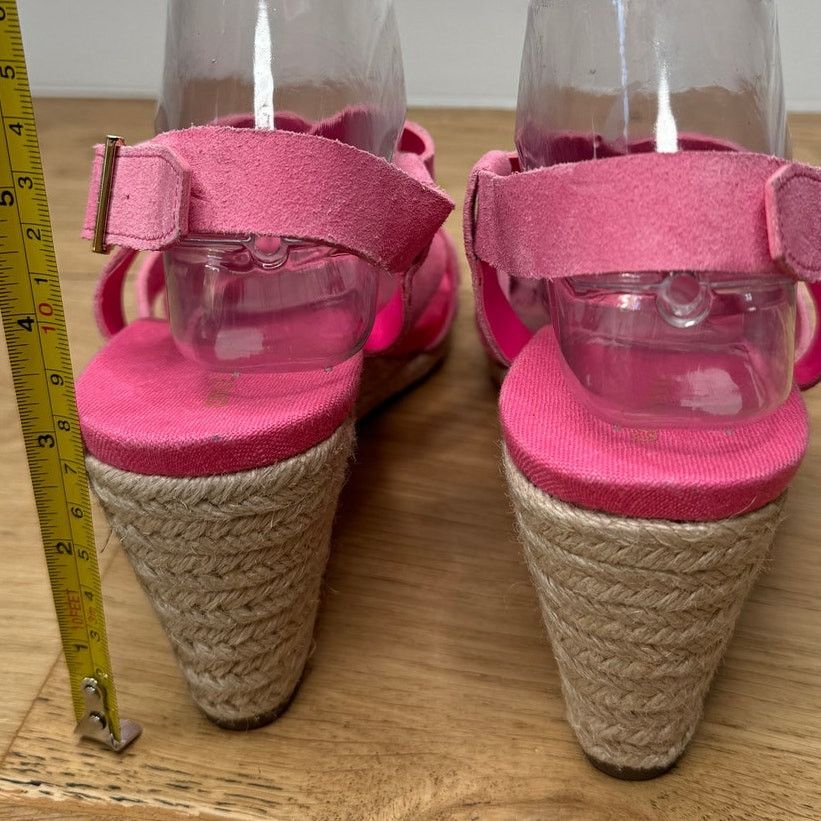 Cole Haan NEW Cole Haan Pink Wedge Suede Espadrille Strap Sandal Size US 9.5 / IT 39.5 - 5 Thumbnail