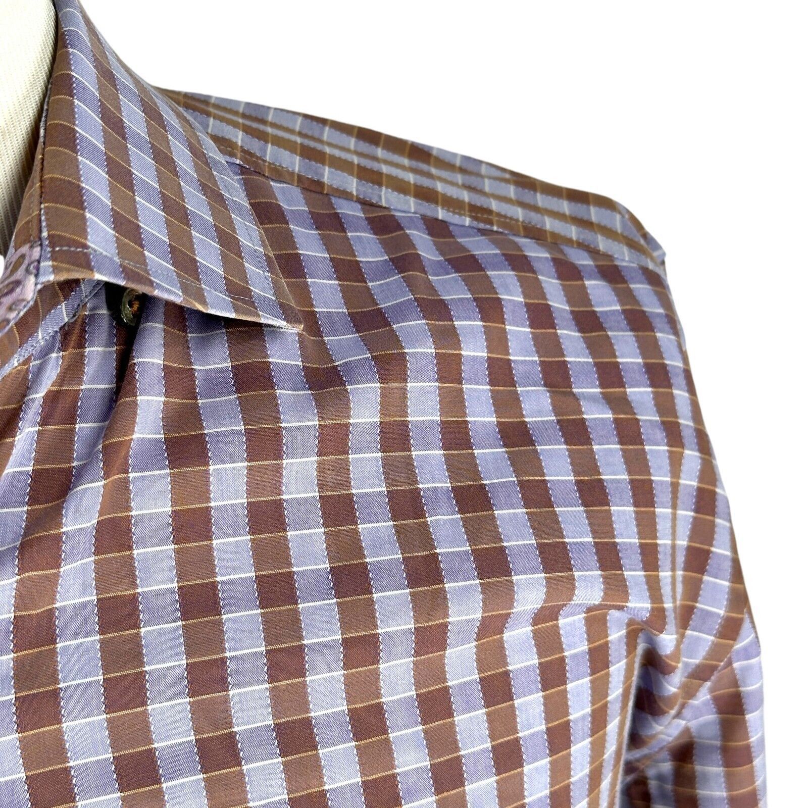 Robert Graham Robert Graham Shirt Men XL Purple Brown Check Button Up Size US XL / EU 56 / 4 - 3 Thumbnail