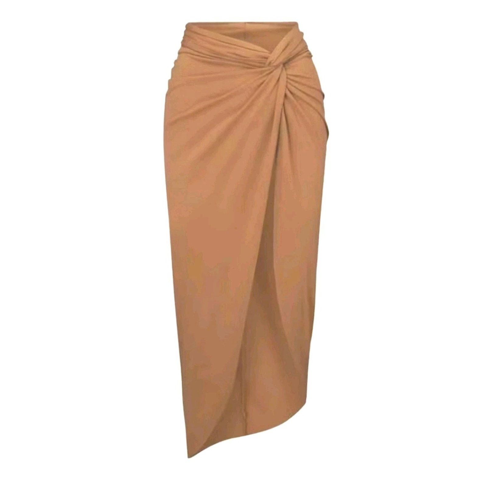 SKIMS Skims Signature Recycled Gathered Sarong Skirt In Ochre 4X Size ONE SIZE - 4 Thumbnail