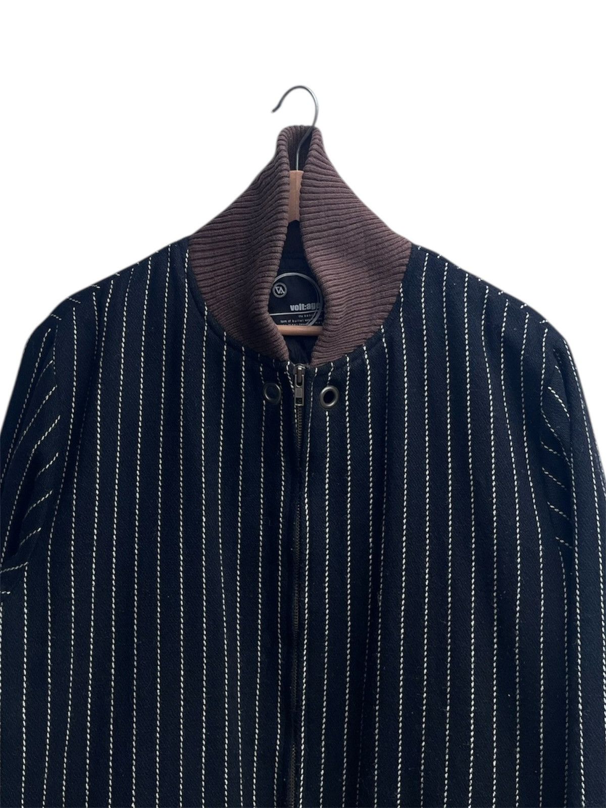 Japanese Brand volt:age Pinstripes Wool Bomber Jacket Size US M / EU 48-50 / 2 - 7 Thumbnail