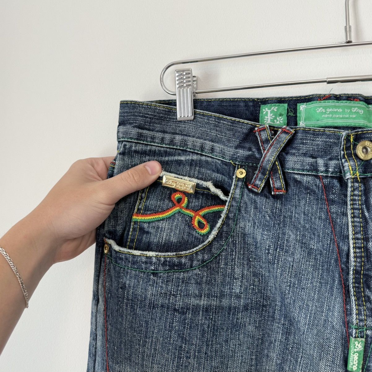 LRG Vtg 2000s LRG “Jamaican Royalty” Faded Baggy Jeans Y2K JNCO Size US 34 / EU 50 - 9 Thumbnail