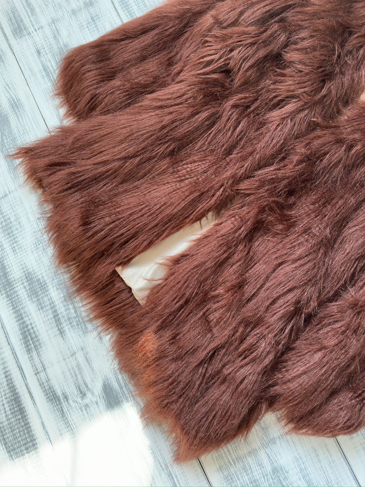 HYPE Varsity Mohair Fuzzy Fluffy Faux Fur Cropped Jacket OG