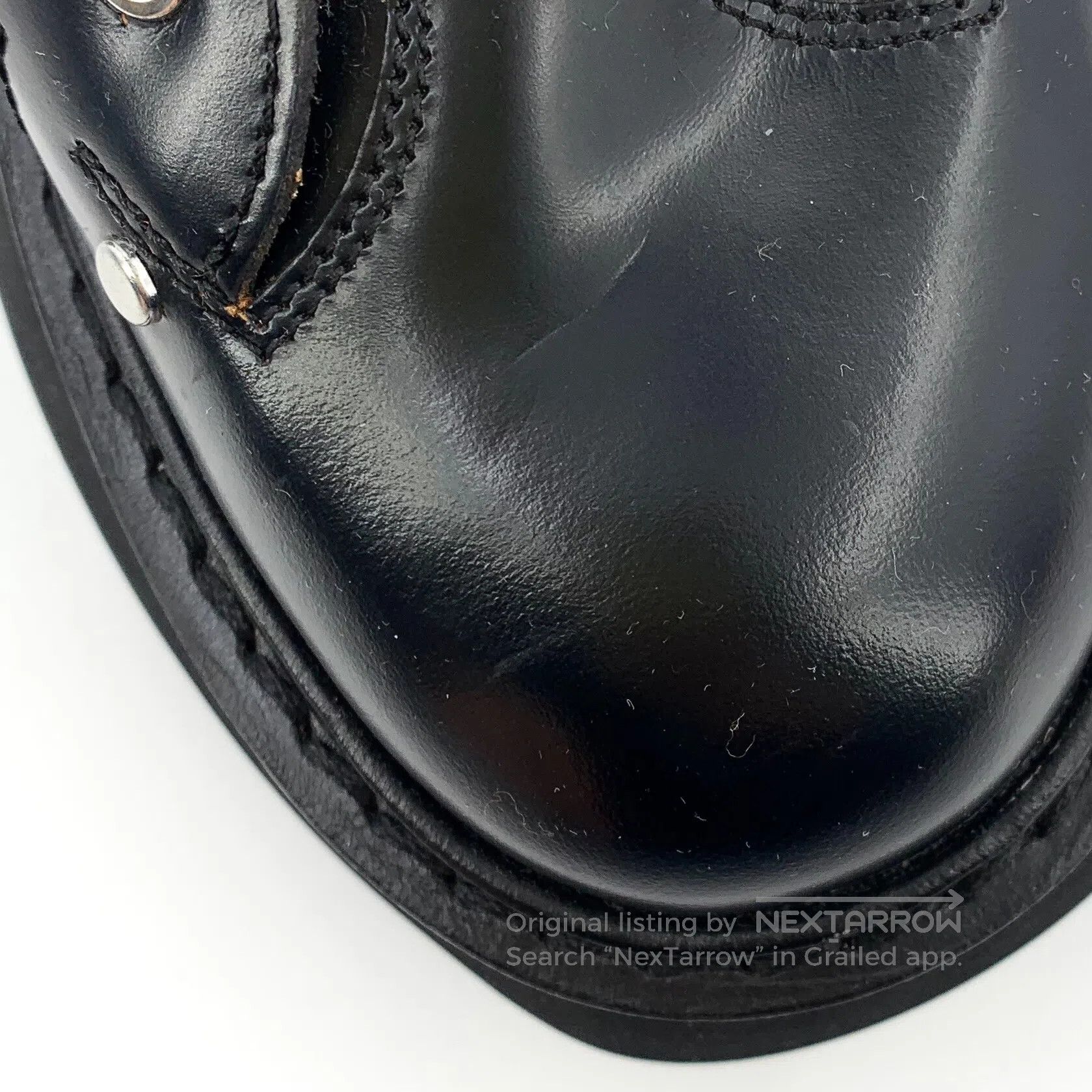 Alexander McQueen Alexander McQueen Black Leather Round Toe Laced Casual Fla Size US 6 / IT 36 - 9 Thumbnail