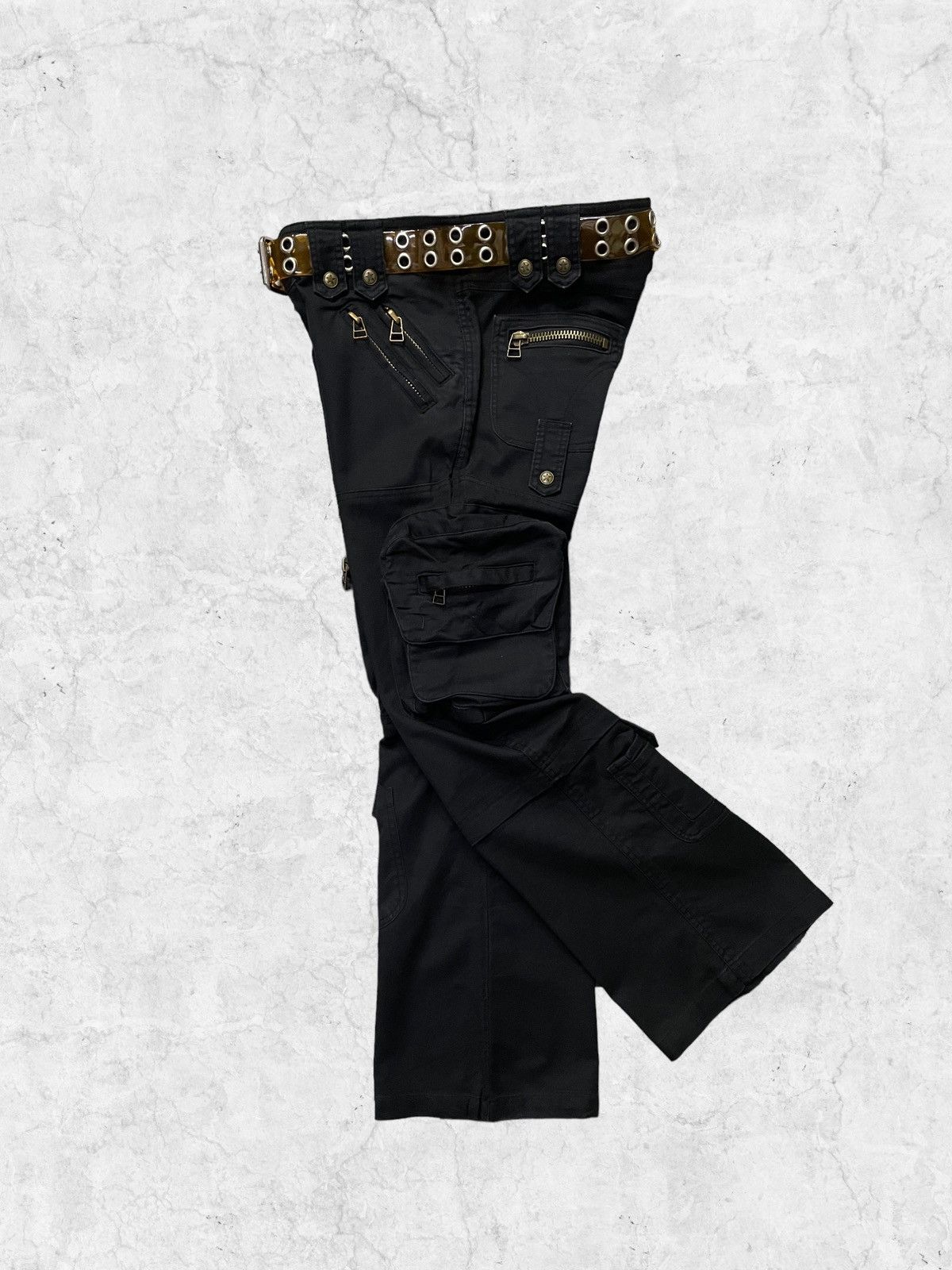 Japanese Brand × Vintage Hidef Japan Gas Mask Multi Pocket Cargo Pants & Rivet Belt Size US 32 / EU 48 - 5 Thumbnail