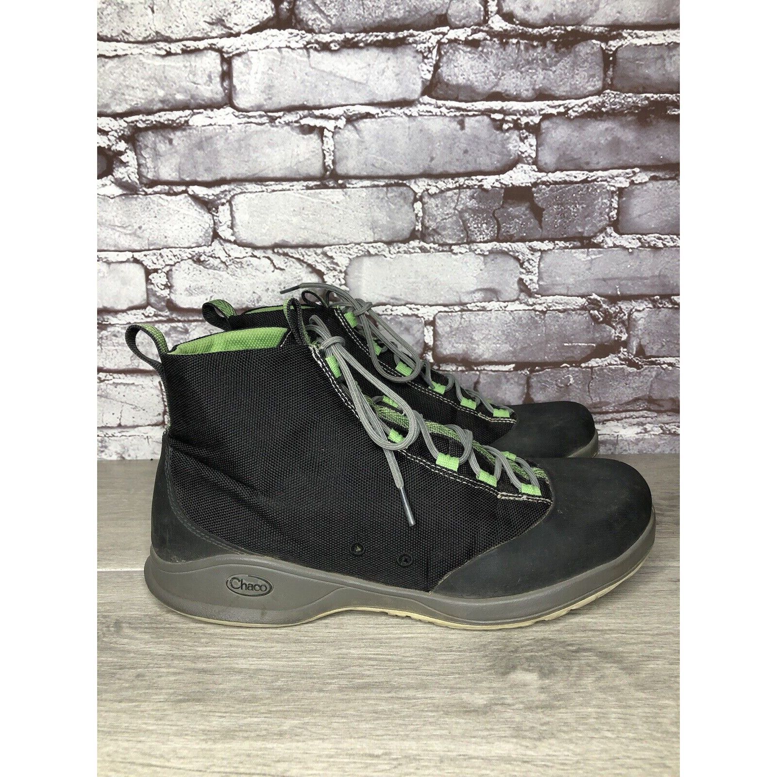 Chaco Chaco Tedinho Bulloo Black Canvas Green Lace Up Hiking Boots Size US 11 / EU 44 - 4 Thumbnail