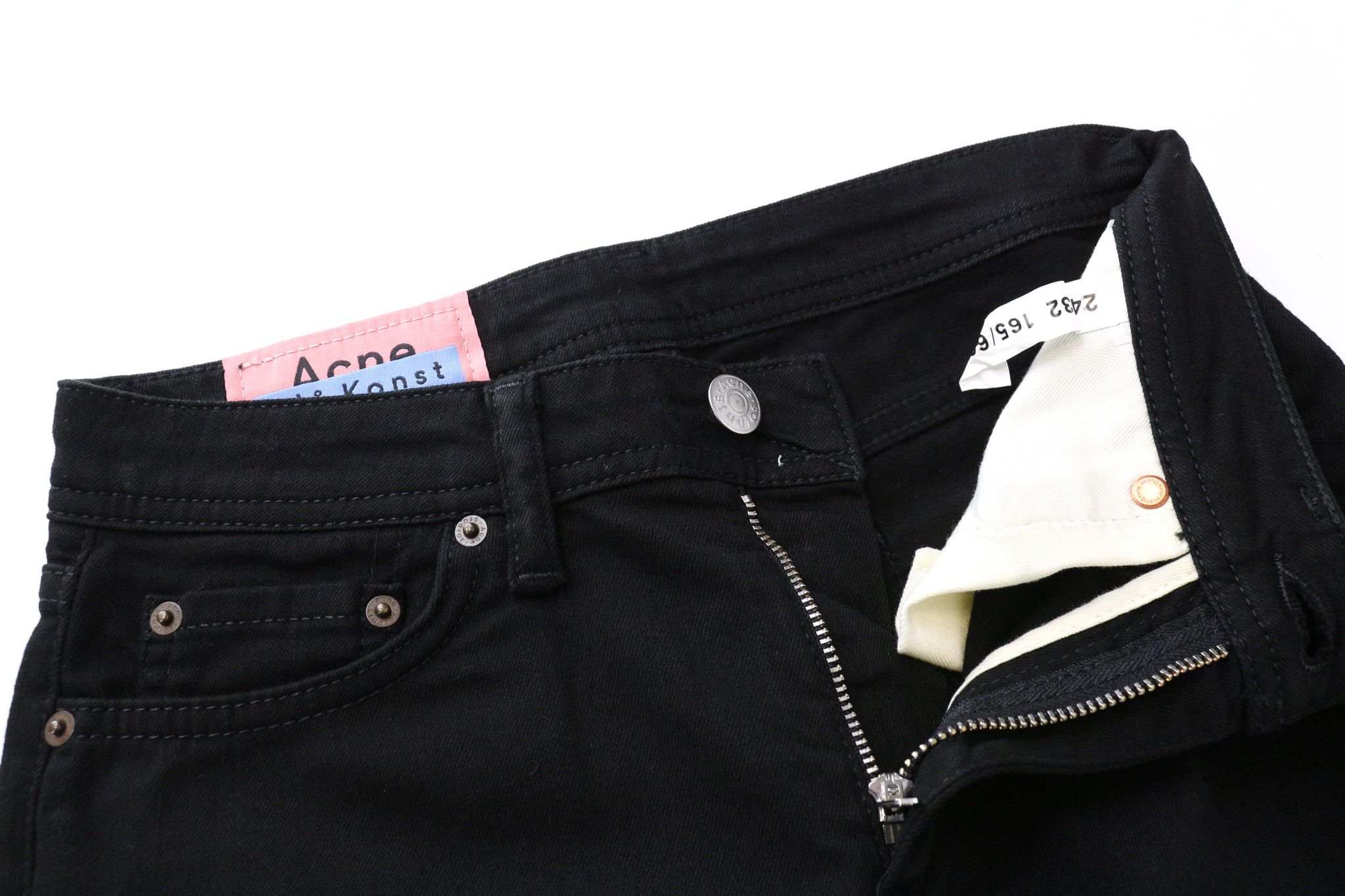 Acne Studios W24/L32 Slim Fit Black Denim Jeans 74064 Size 24" / US 00 / IT 34 - 3 Thumbnail