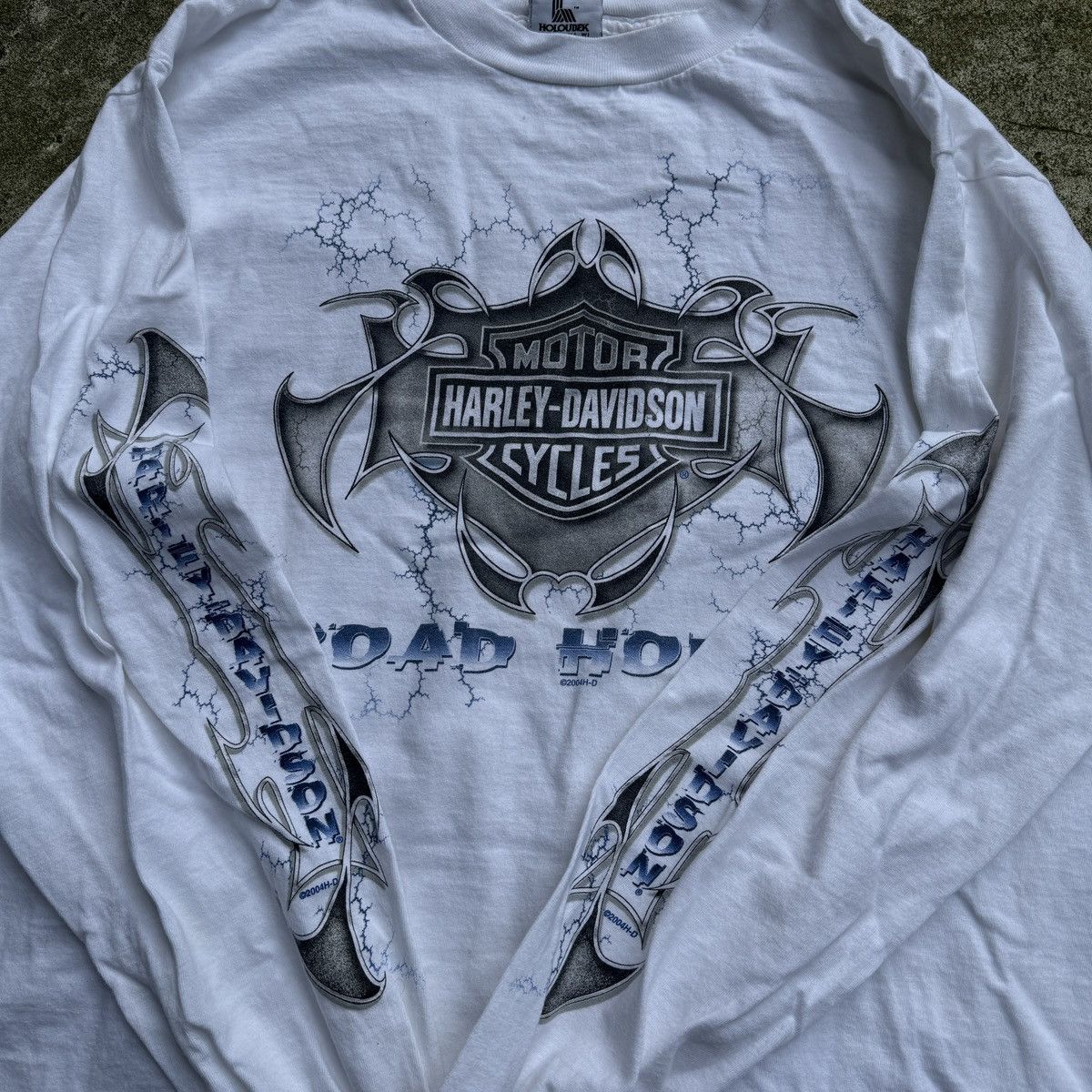 Harley Davidson Vintage Harley Flame Shirt Longsleeve ERD Grunge Biker WCC Size US XL / EU 56 / 4 - 3 Thumbnail