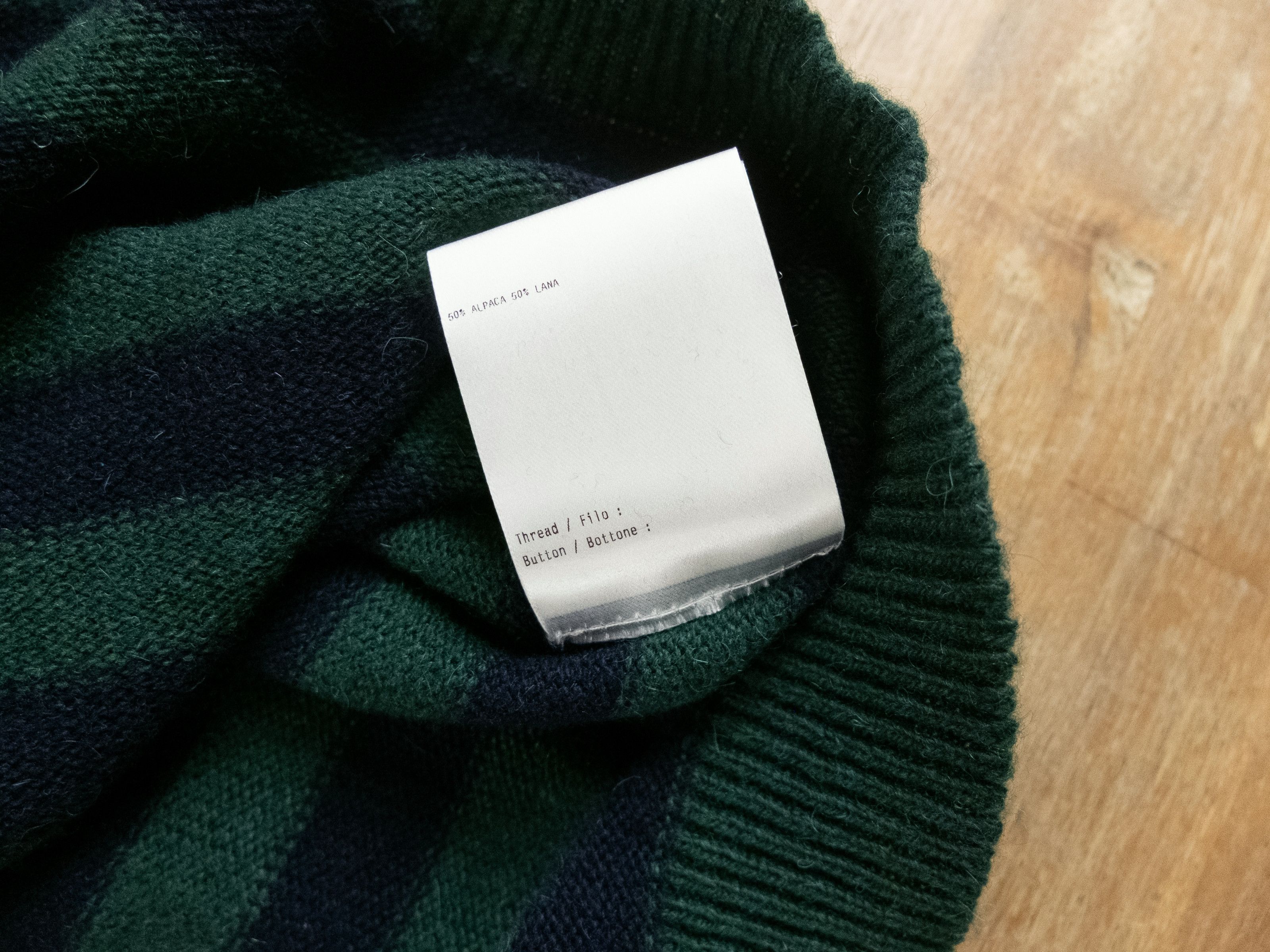 Lardini LARDINI green navy blue alpaca & wool striped sweater XL 52 Size US XL / EU 56 / 4 - 10 Thumbnail