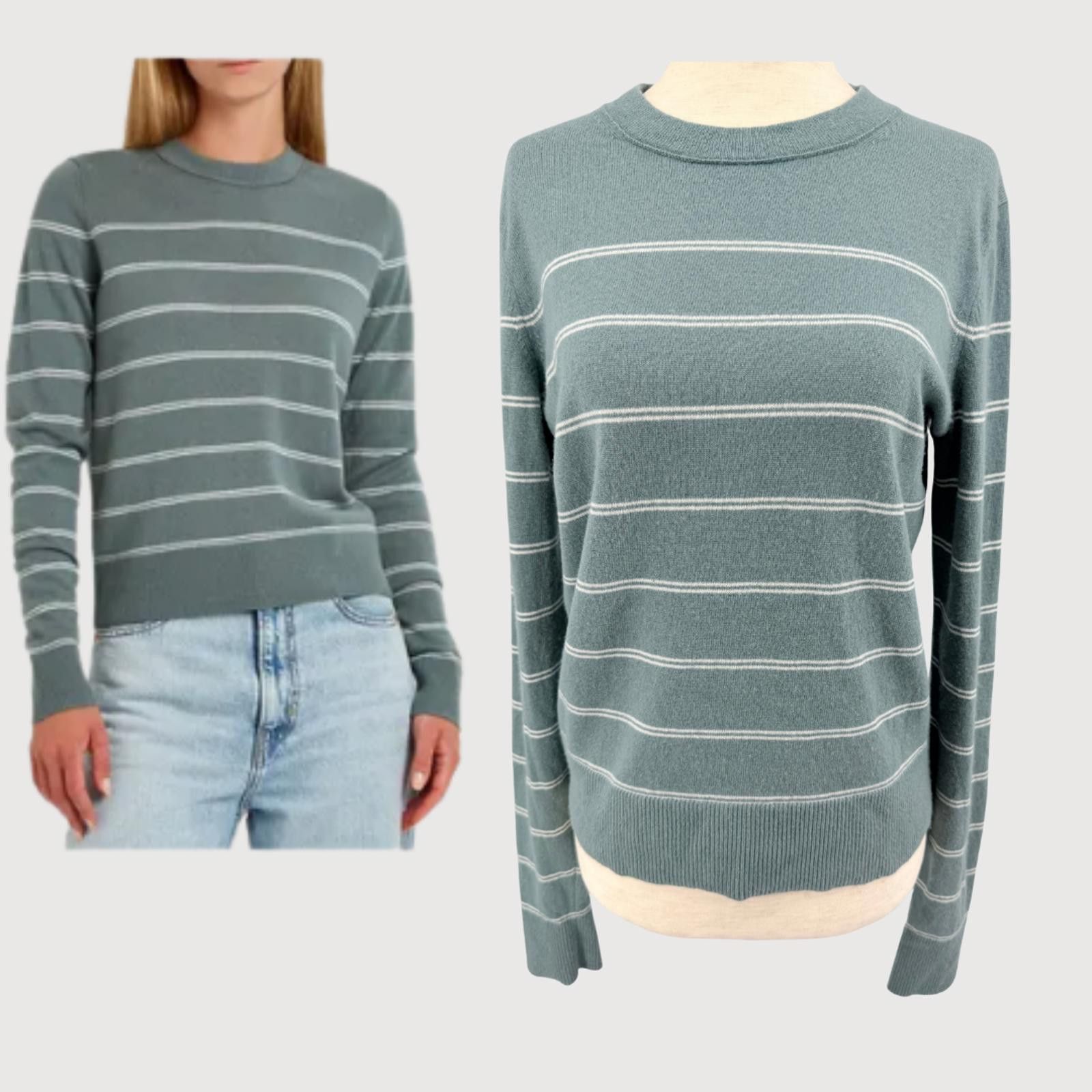Vince Vince Wool Cashmere Striped Sweater Sage Green Size M Size M / US 6-8 / IT 42-44 - 1 Thumbnail