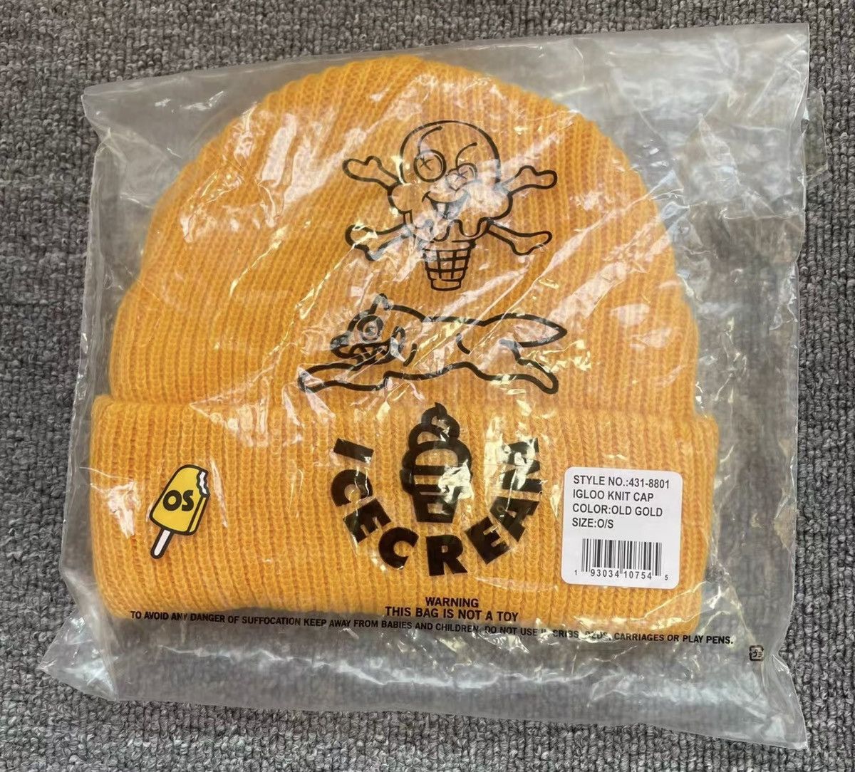 Billionaire Boys Club BBC ICECREAM Flying Dog Knitted Beanie Size ONE SIZE - 2 Thumbnail