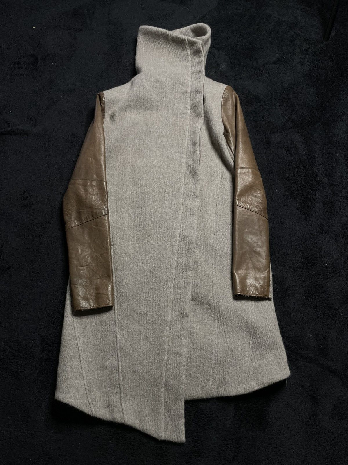 Helmut Lang Archive 2012 Helmut Lang Coat Leather Sleeve Woman‘s Size S Size S / US 4 / IT 40 - 4 Thumbnail