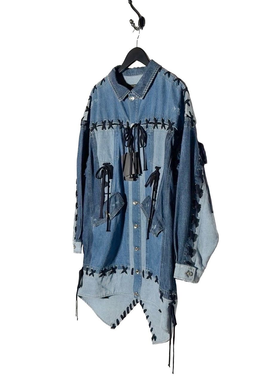 Dolce & Gabbana Dolce & Gabbana Blue Denim Patchwork Laced-up Shirt Jacket Size M / US 6-8 / IT 42-44 - 2 Thumbnail