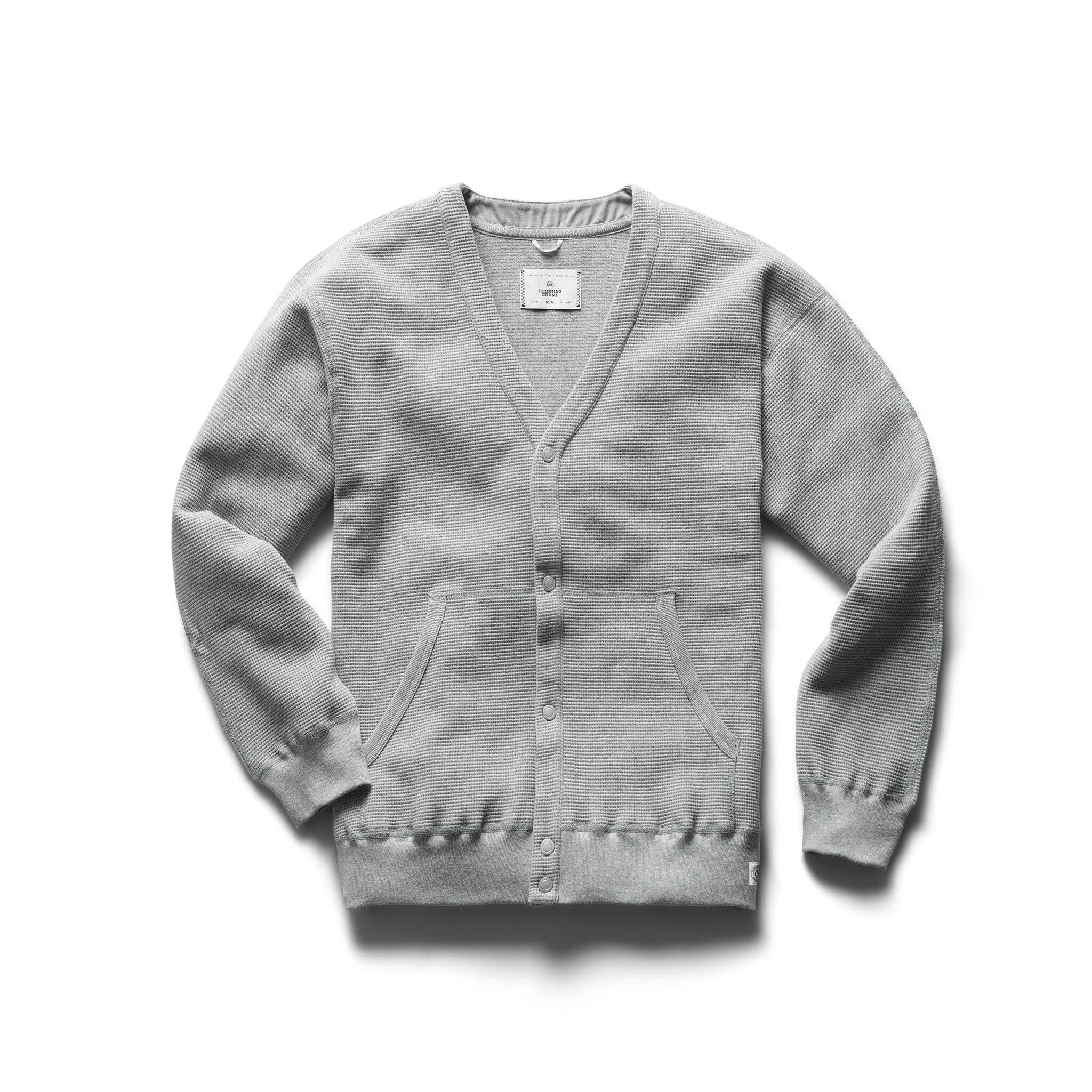 Reigning Champ Reigning Champ Flatback Thermal Cardigan Heather Grey/Gray Size US S / EU 44-46 / 1 - 1 Thumbnail