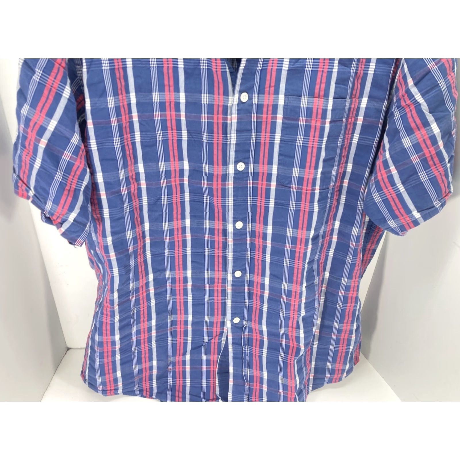 Brooks Brothers Brooks Brothers Madison Camp Shirt Men XL Blue Pink Stripe Button Short Sleeve Shirt Size US XL / EU 56 / 4 - 3 Thumbnail