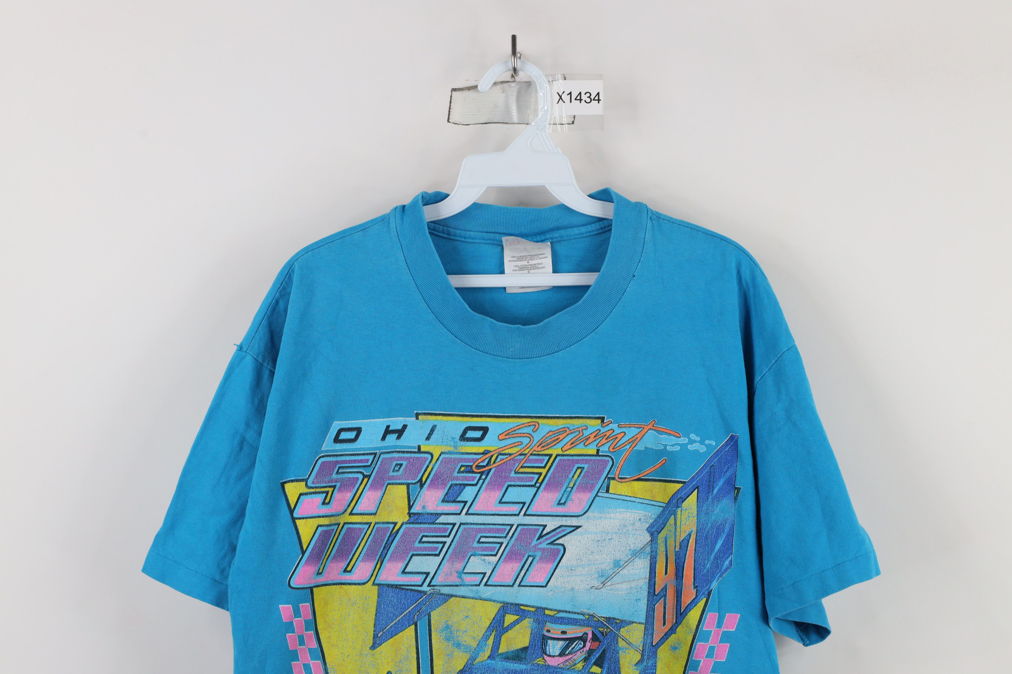 Vintage Vintage 90s Ohio Sprint Speed Week Racing T-Shirt Blue USA Size US L / EU 52-54 / 3 - 2 Thumbnail