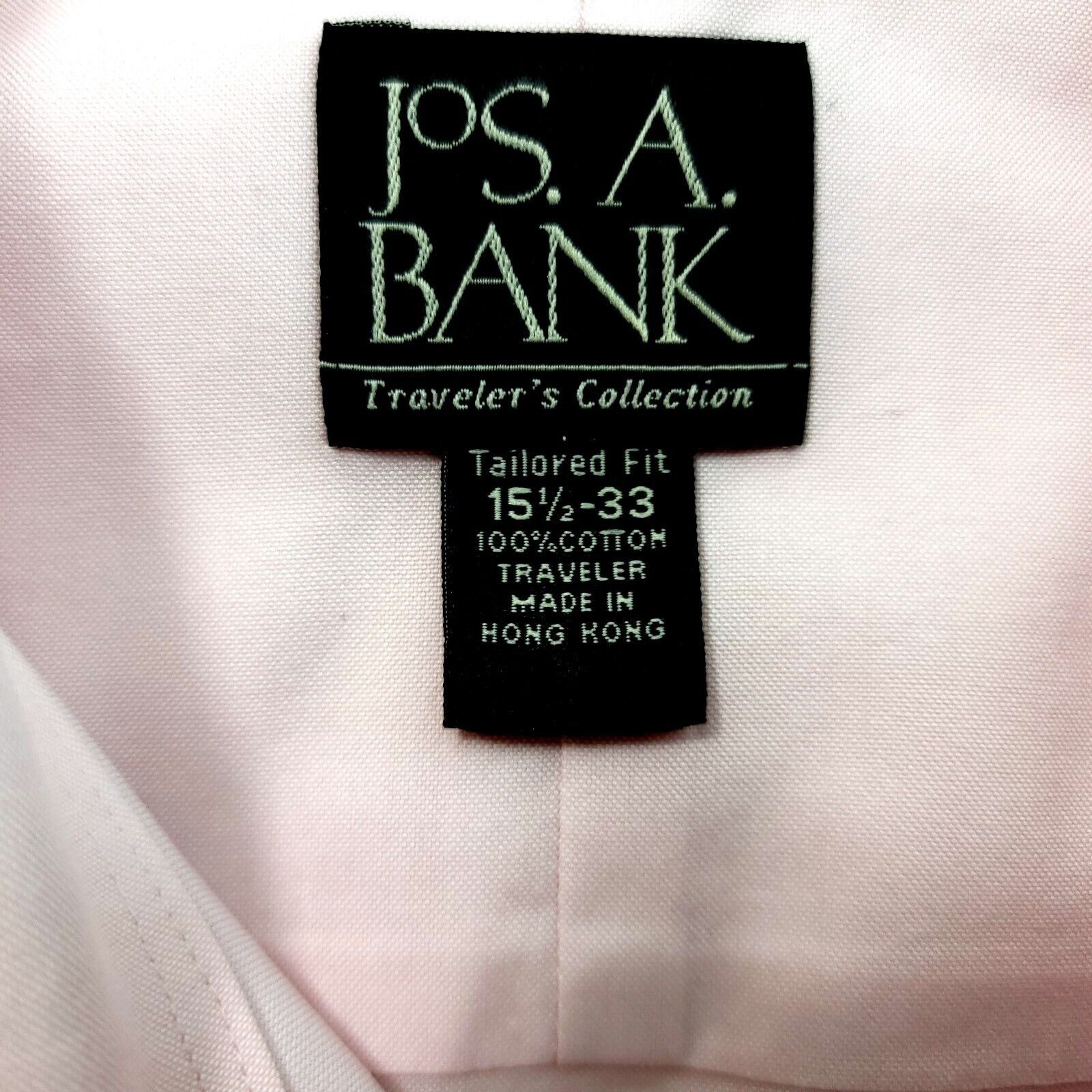 Jos. A. Bank Jos A Bank Traveler's Tailored Fit Pink 15.5-33 Pocket Colla Size US M / EU 48-50 / 2 - 10 Thumbnail