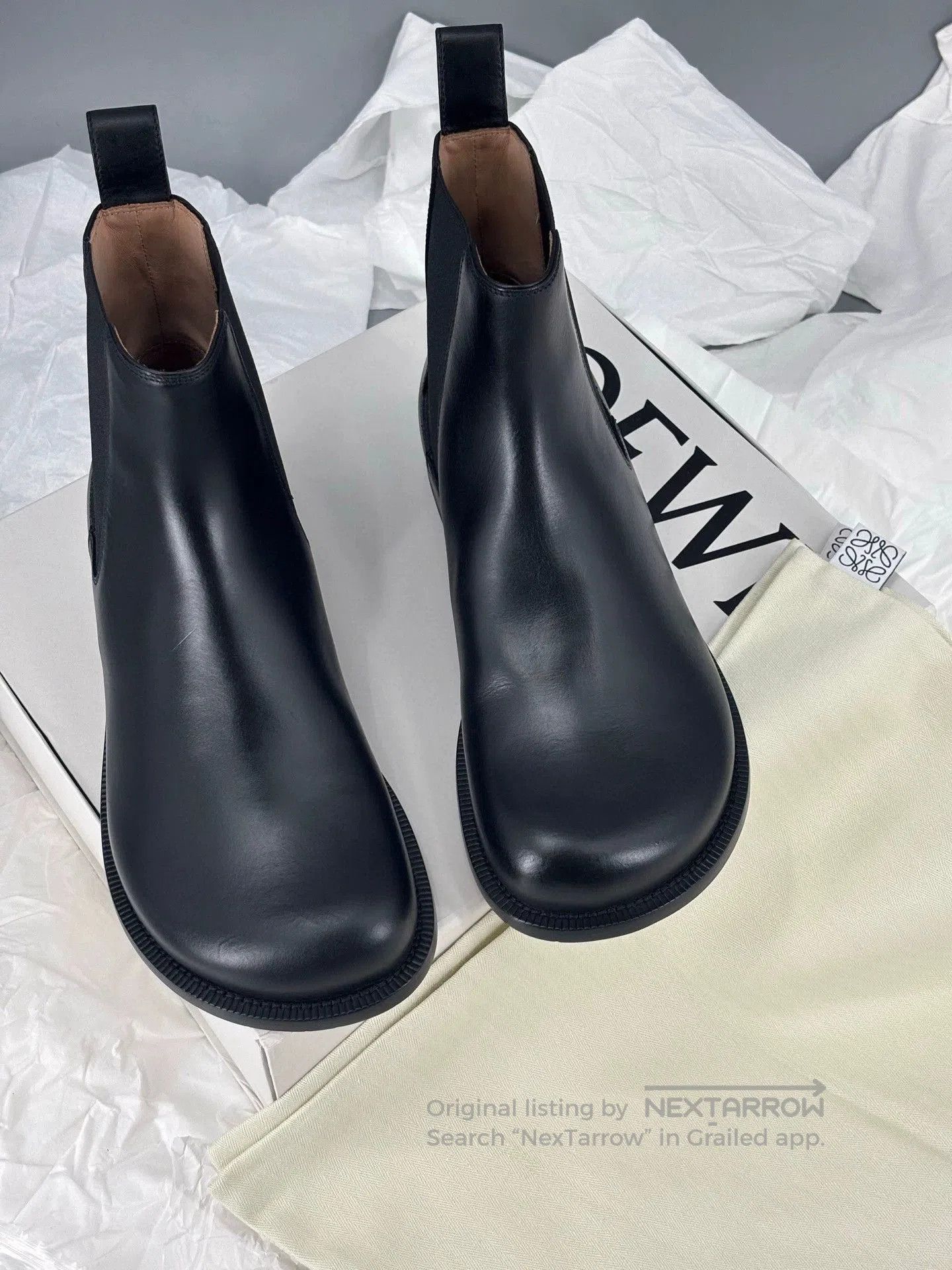 Loewe black leather chelsea boots for men. Size US 8 / EU 41 - 1 Thumbnail