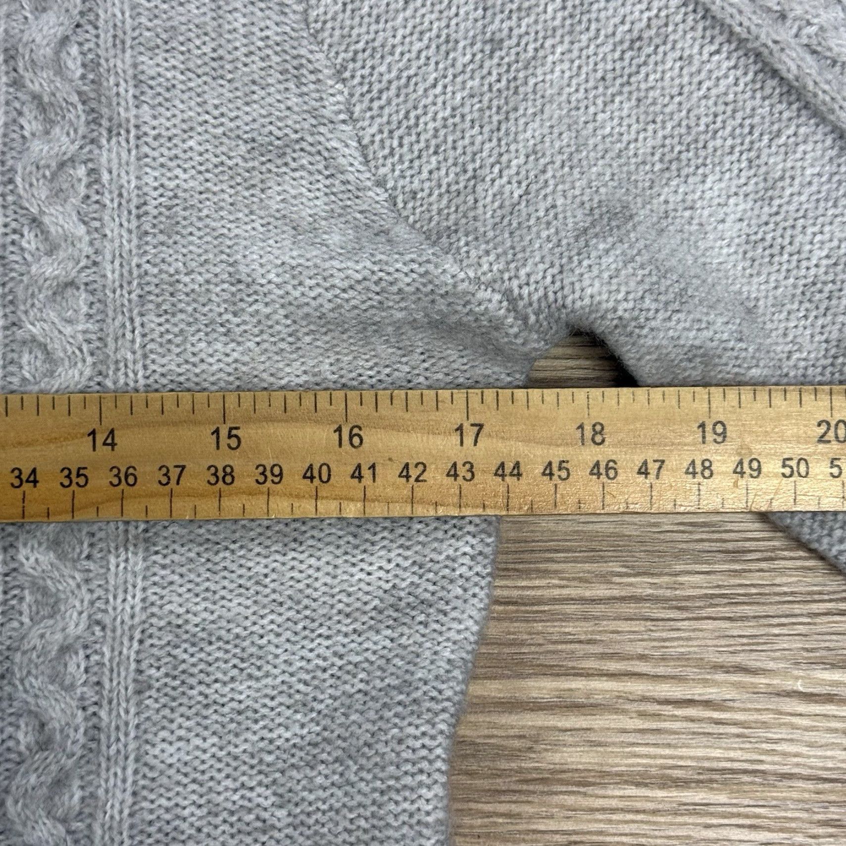 Vintage Ashley 26 International Women's Knit Sweater Pullover L Gray Cable Size L / US 10 / IT 46 - 7 Thumbnail