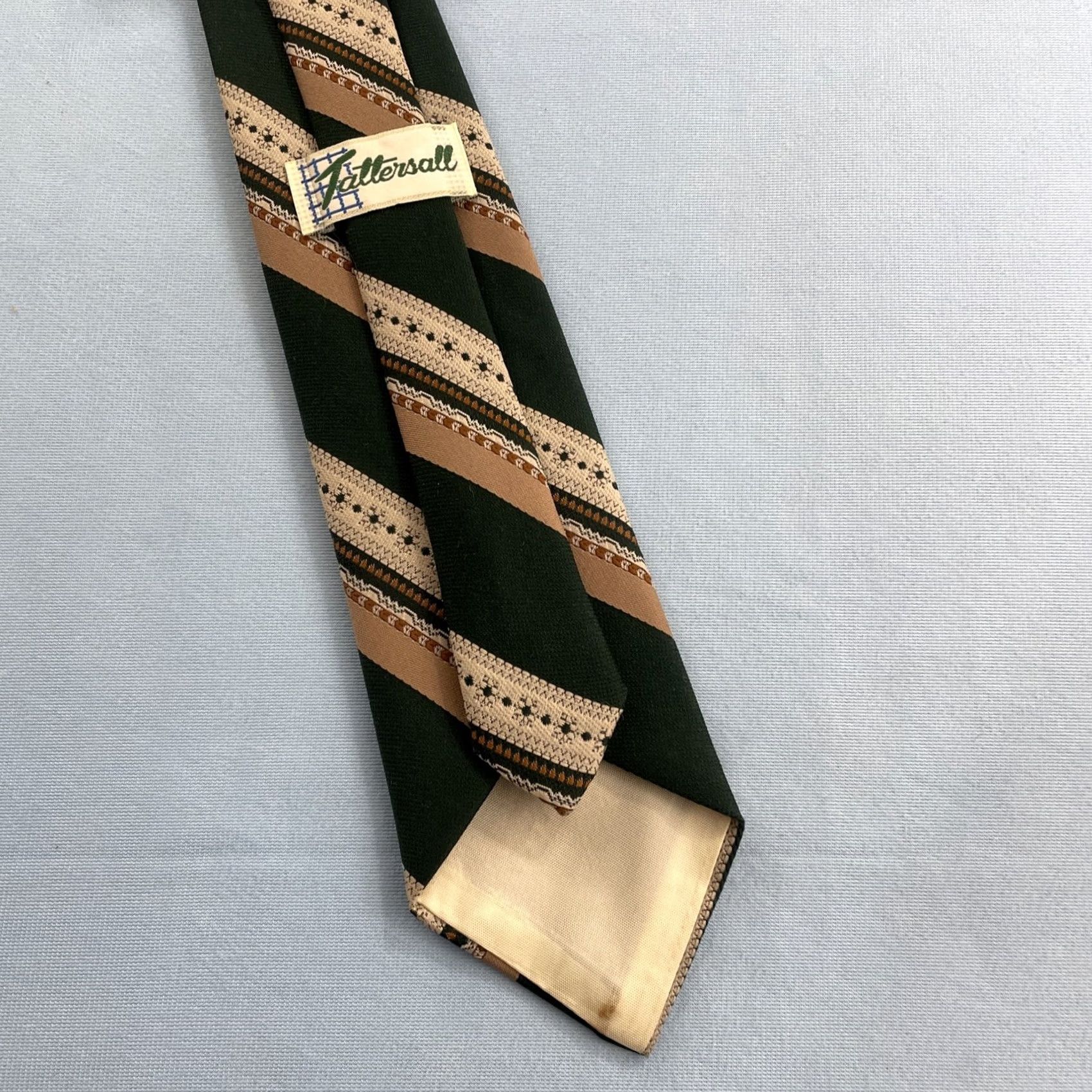 Vintage VINTAGE Tattersall Repp Tie Woven Textured Green Brown Western Necktie 3x57 Men Tie 57"-60" Size ONE SIZE - 7 Thumbnail