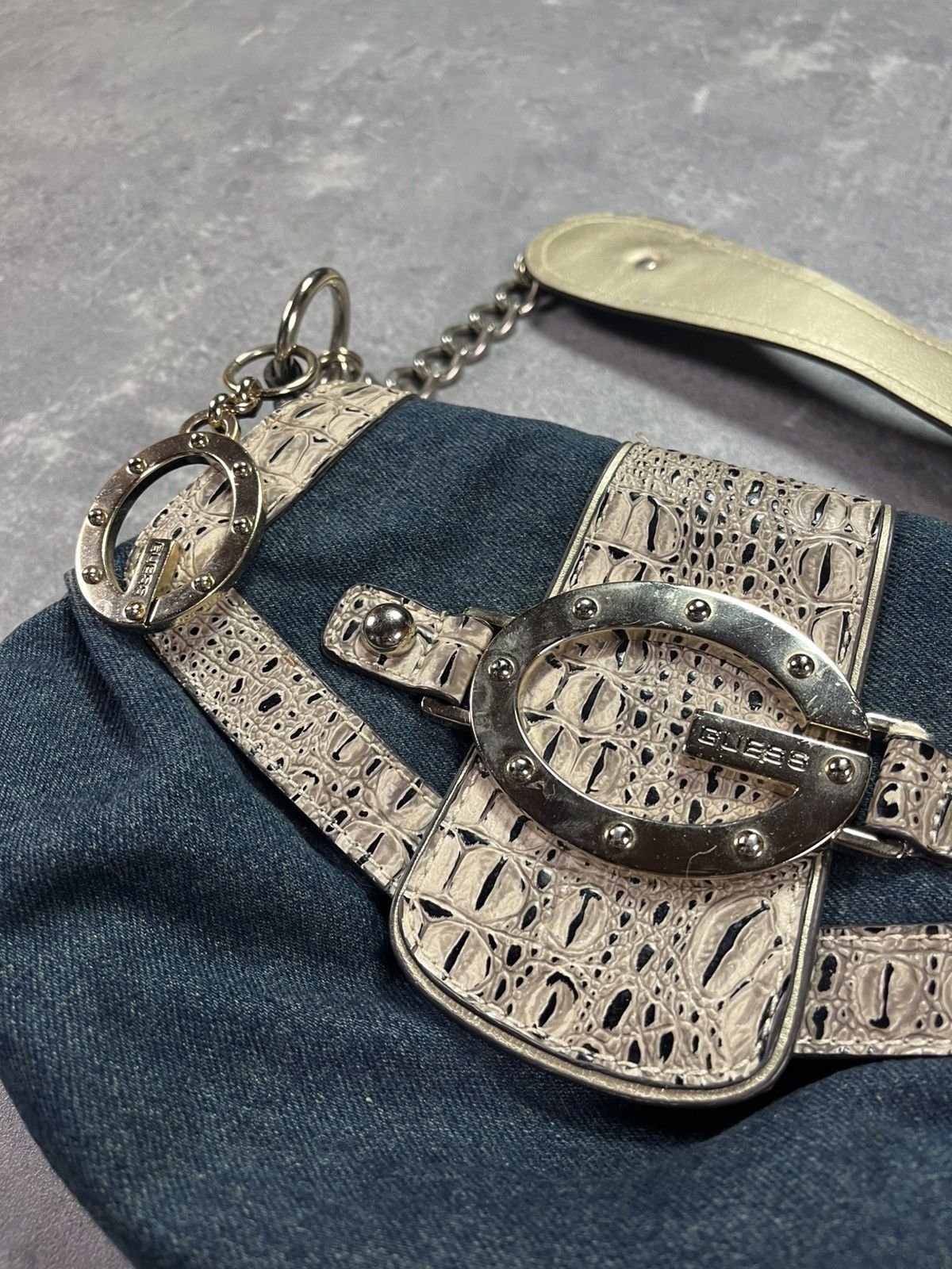 Guess 00s Guess Denim Buckle Y2K Bag Size ONE SIZE - 6 Thumbnail