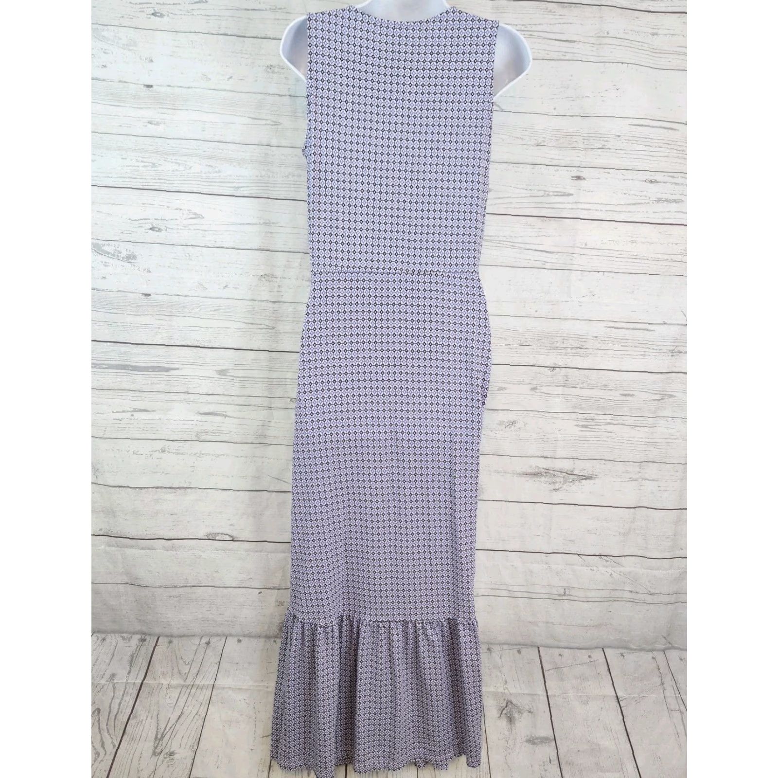 Lands' End Lands End Womens Maxi Dress Size S Purple White Sleeveless Square Neck Pockets Size S / US 4 / IT 40 - 3 Thumbnail