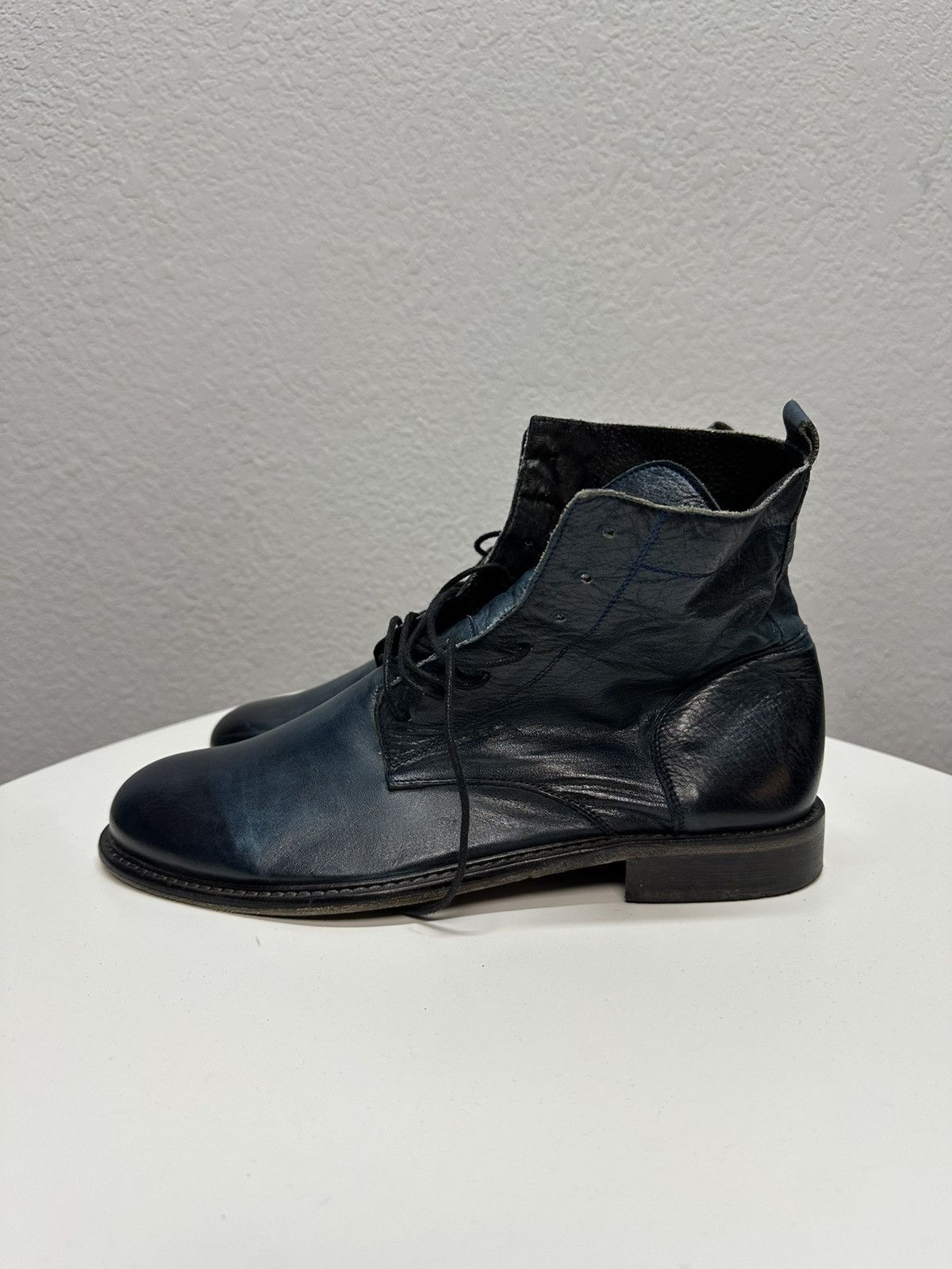 If Six Was Nine Vintage Italian AS 98 Rick Owens Style Leather Biker Boots Size US 9 / EU 42 - 6 Thumbnail