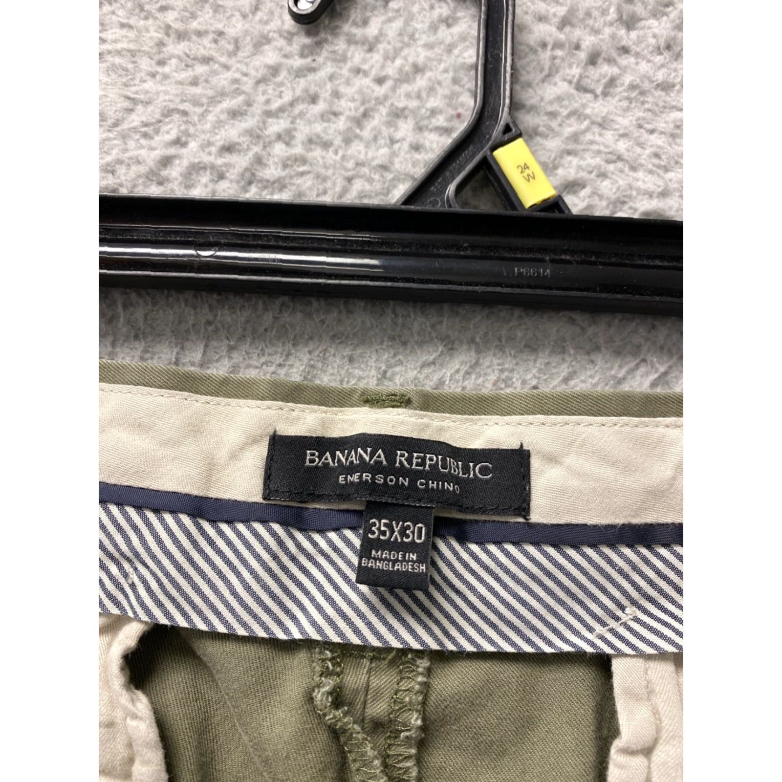 Banana Republic Banana Republic Men's Chino Pants Emerson Slim Flat Front 35x30 Green / Light Green Casual Tapered Pocketed Regular Mens Size US 35 - 4 Thumbnail
