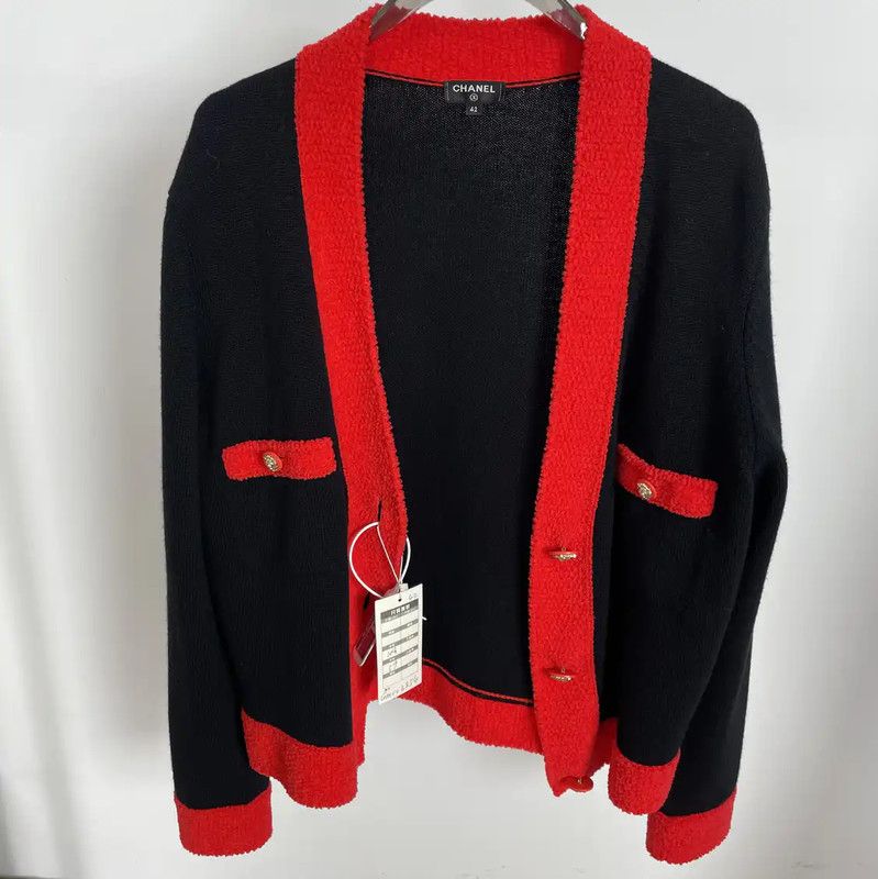 Chanel Chanel Black Cardigan with Red Trim 0089 Size XL / US 12-14 / IT 48-50 - 1 Thumbnail