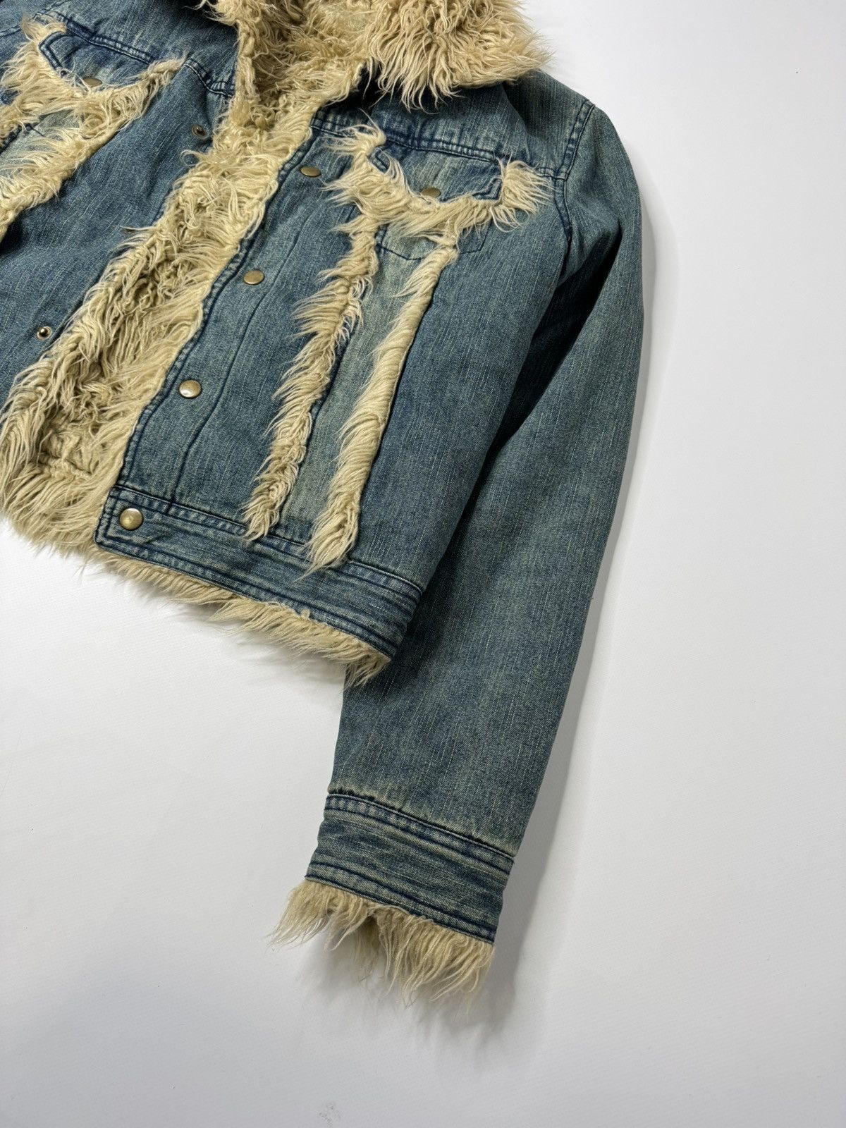 Vintage Vintage avant garde fur denim jacket if6was9 l.g.b. hysteric Size US S / EU 44-46 / 1 - 2 Thumbnail