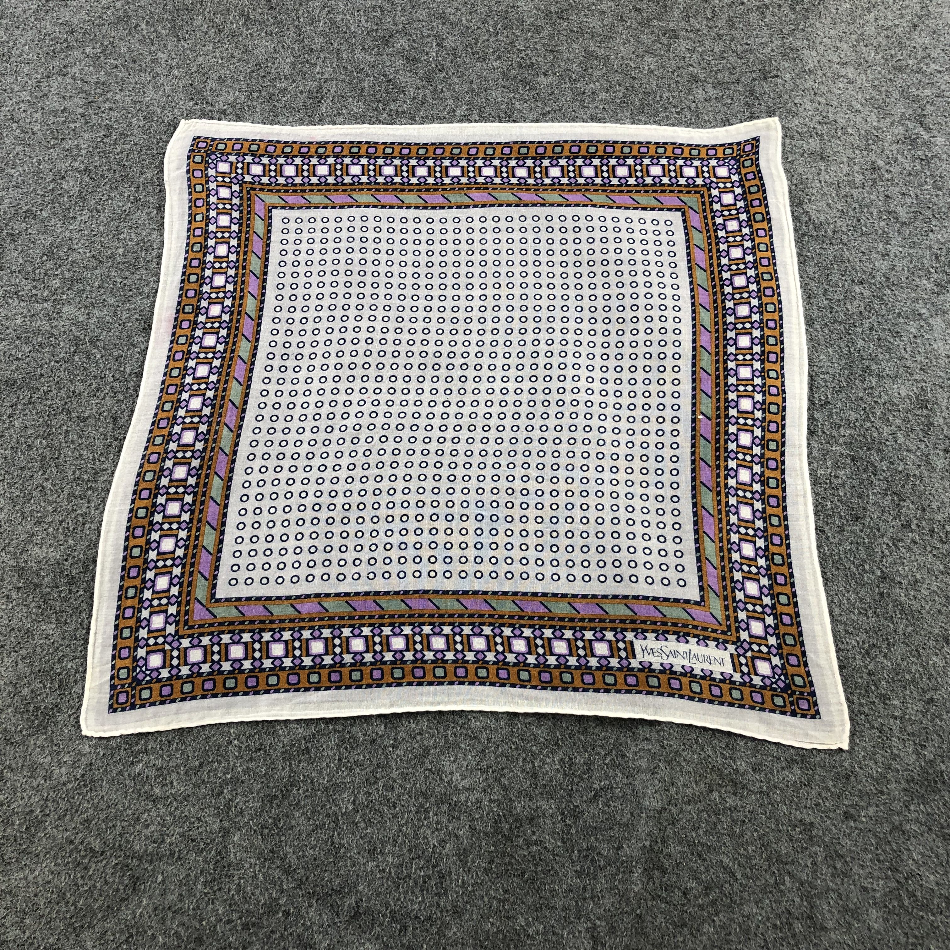 Vintage × Yves Saint Laurent Yves Saint Laurent Handkerchief Neckerchief Bandana H1441 Size ONE SIZE - 2 Thumbnail