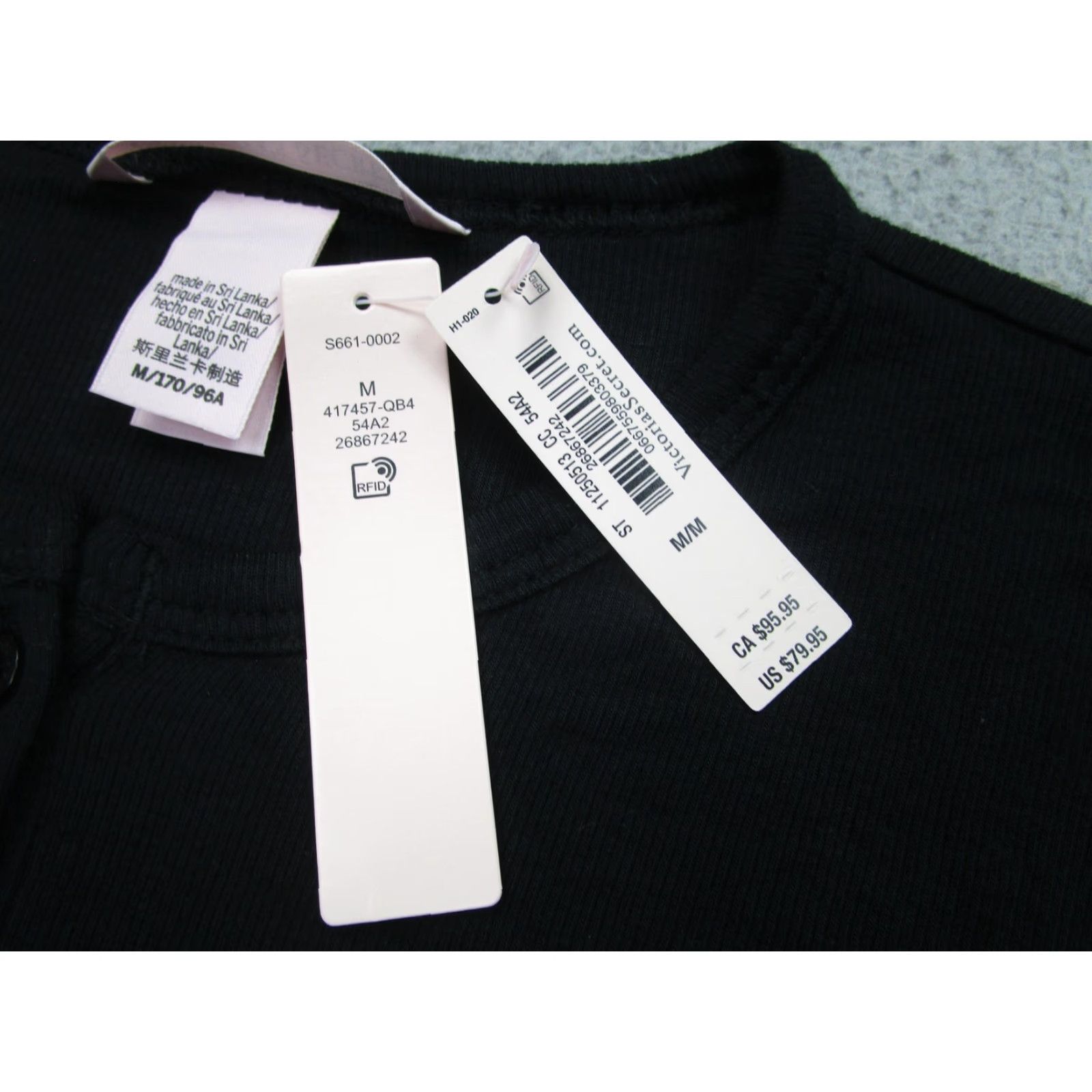 Victoria's Secret Victoria's Secret Shirt Womens Medium Black Long Sleeve Button Front Ribbed y2k Size M / US 6-8 / IT 42-44 - 3 Thumbnail